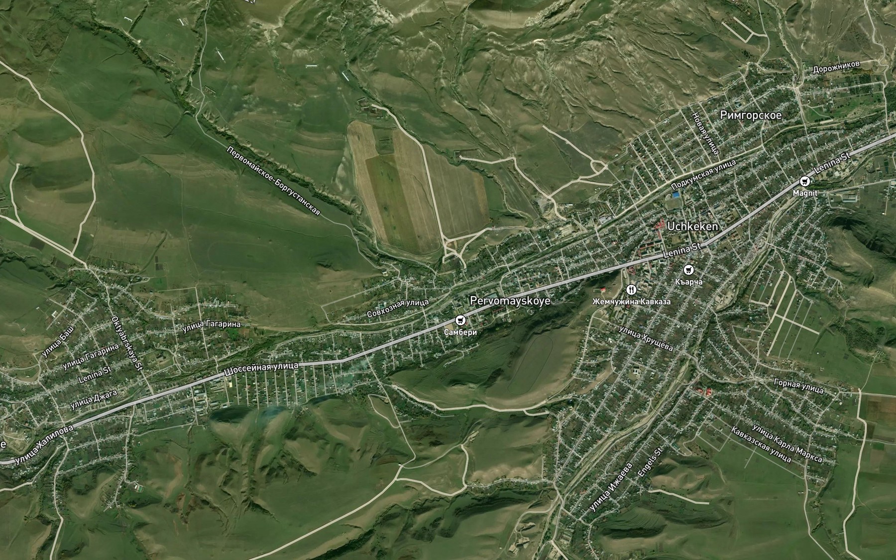 Satellite map of the Belaya Rechka
