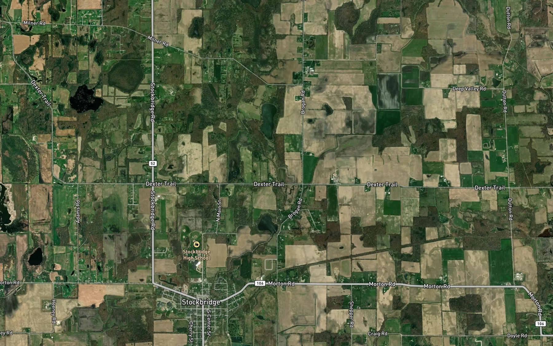 Satellite map of the Lowe Drain