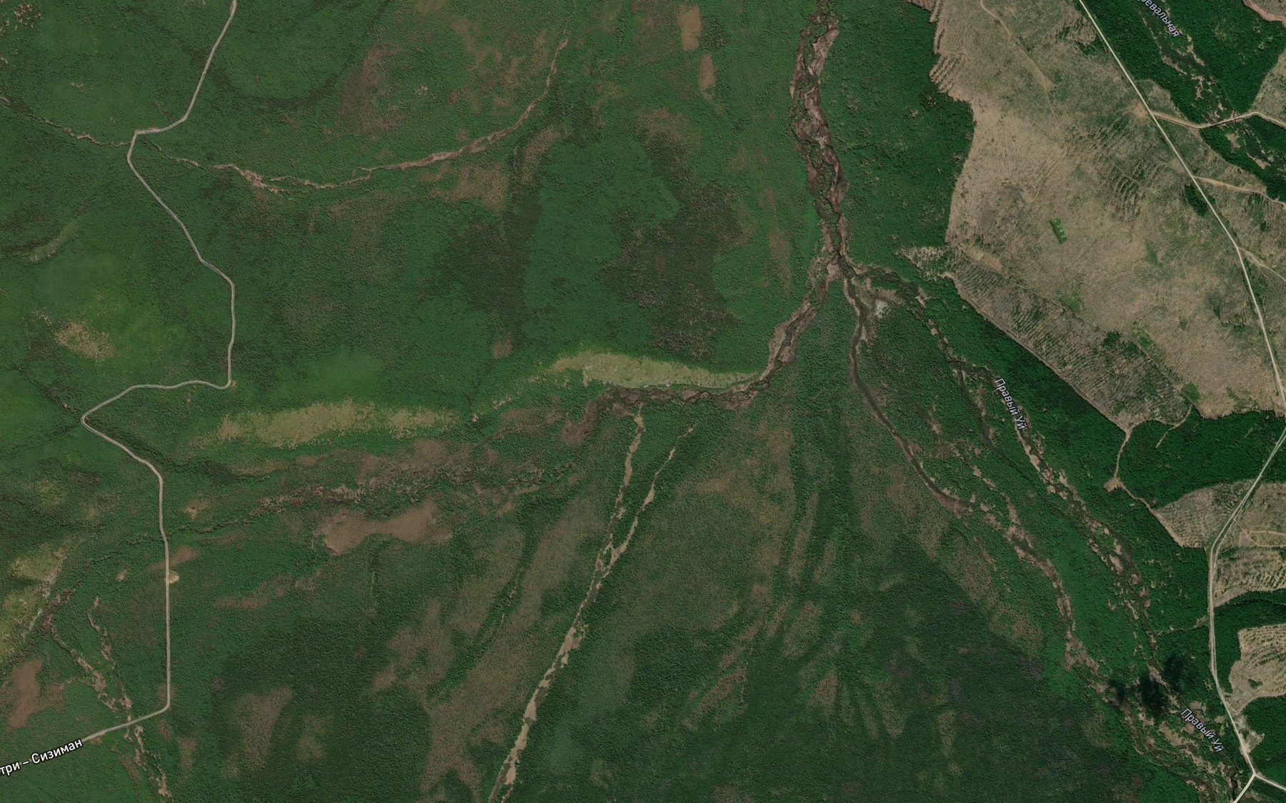 Satellite map of the Malyy Uy