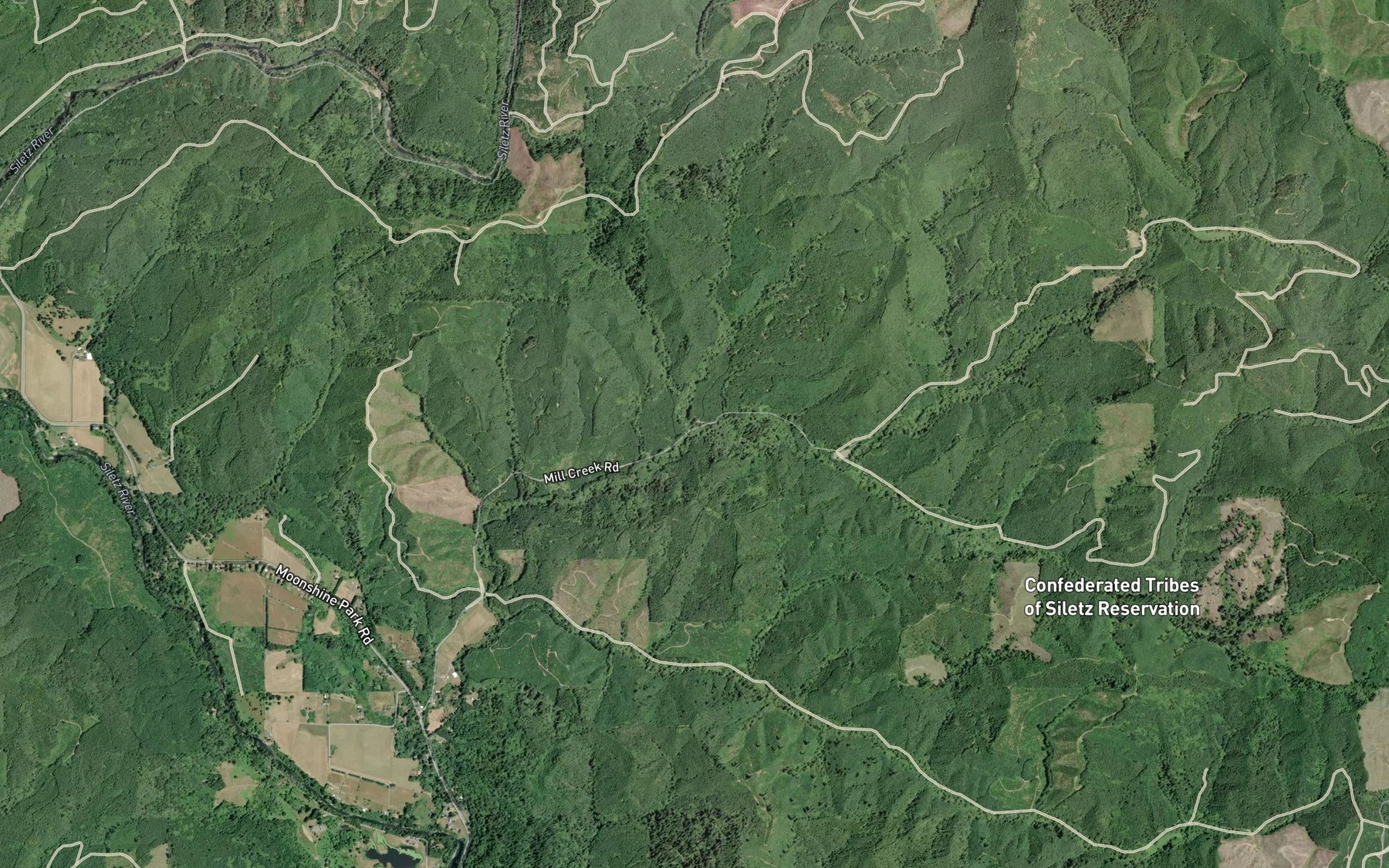 Satellite map of the Gunn Creek