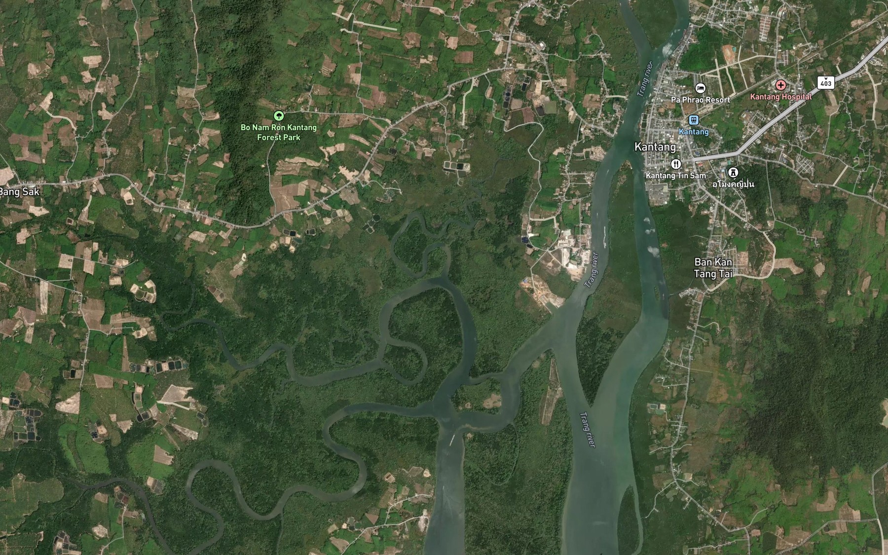Satellite map of the Khlong Yang