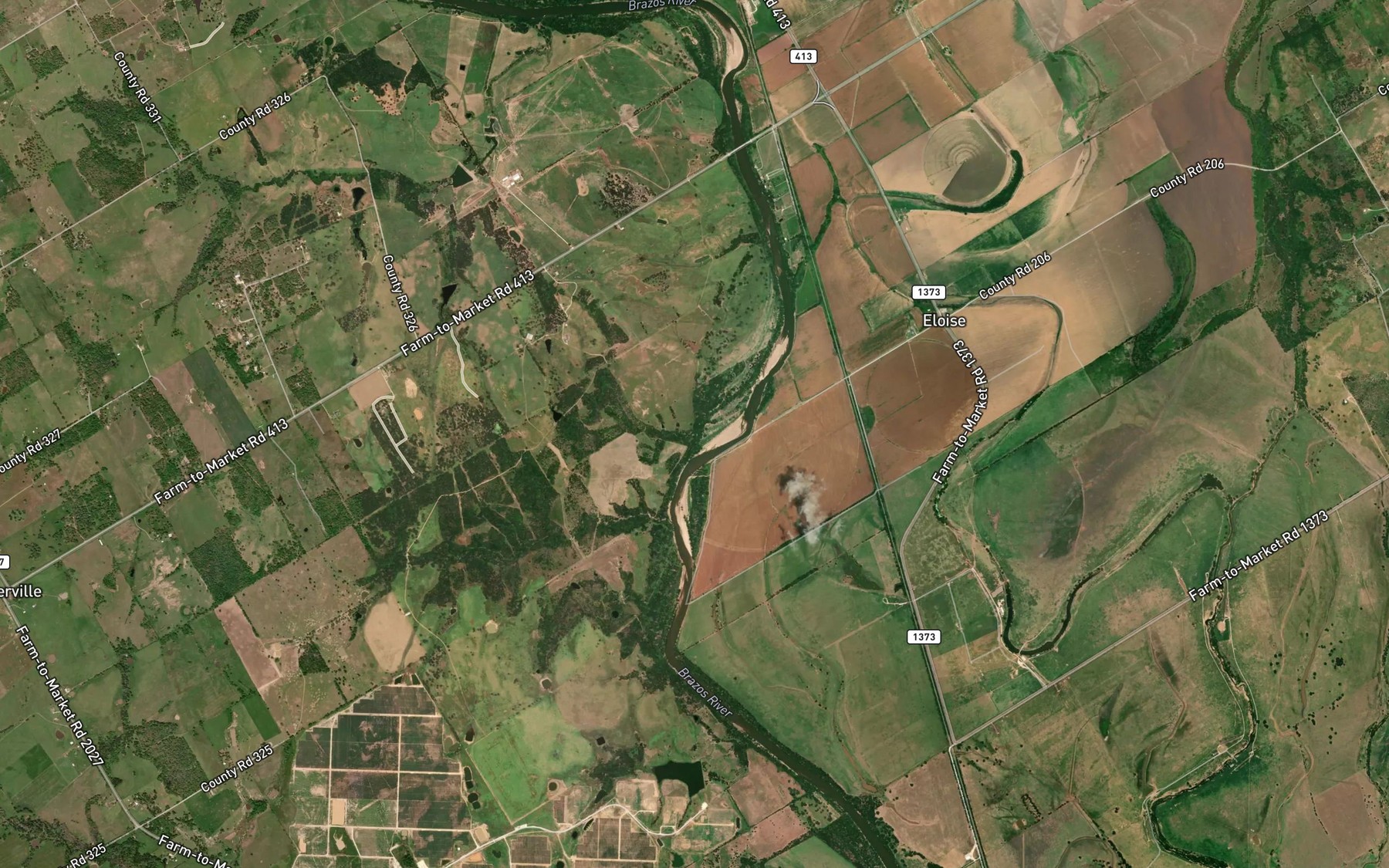 Satellite map of the Cottonmouth Creek