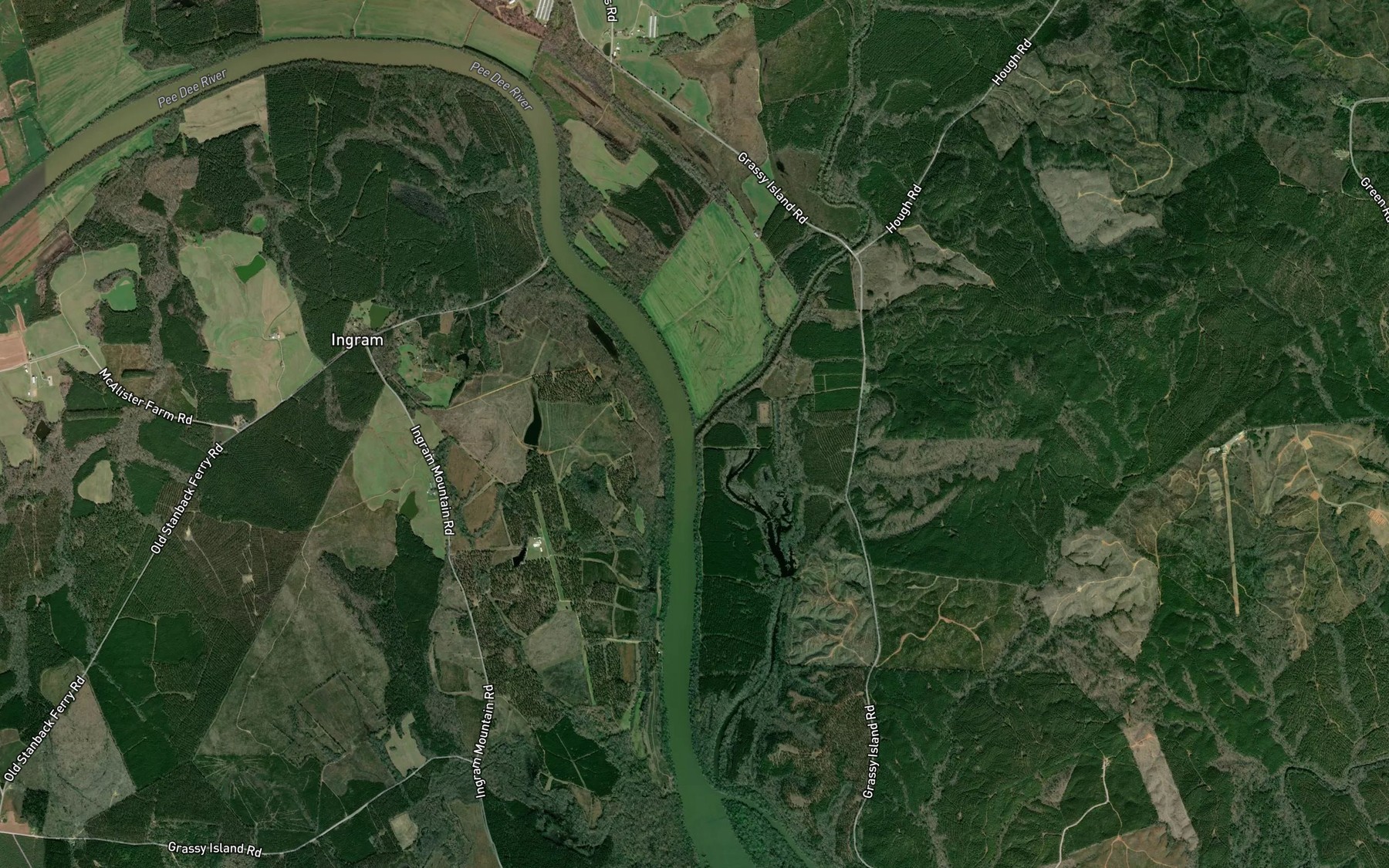 Satellite map of the Little River