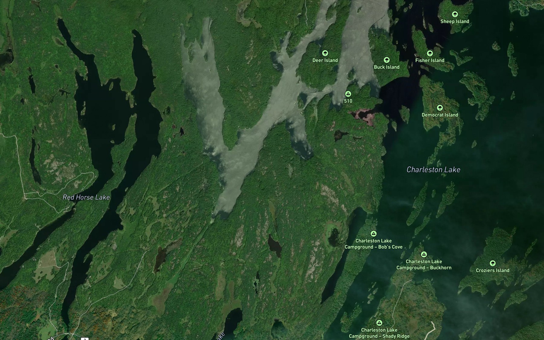 Satellite map of the Tallow Rock Bay