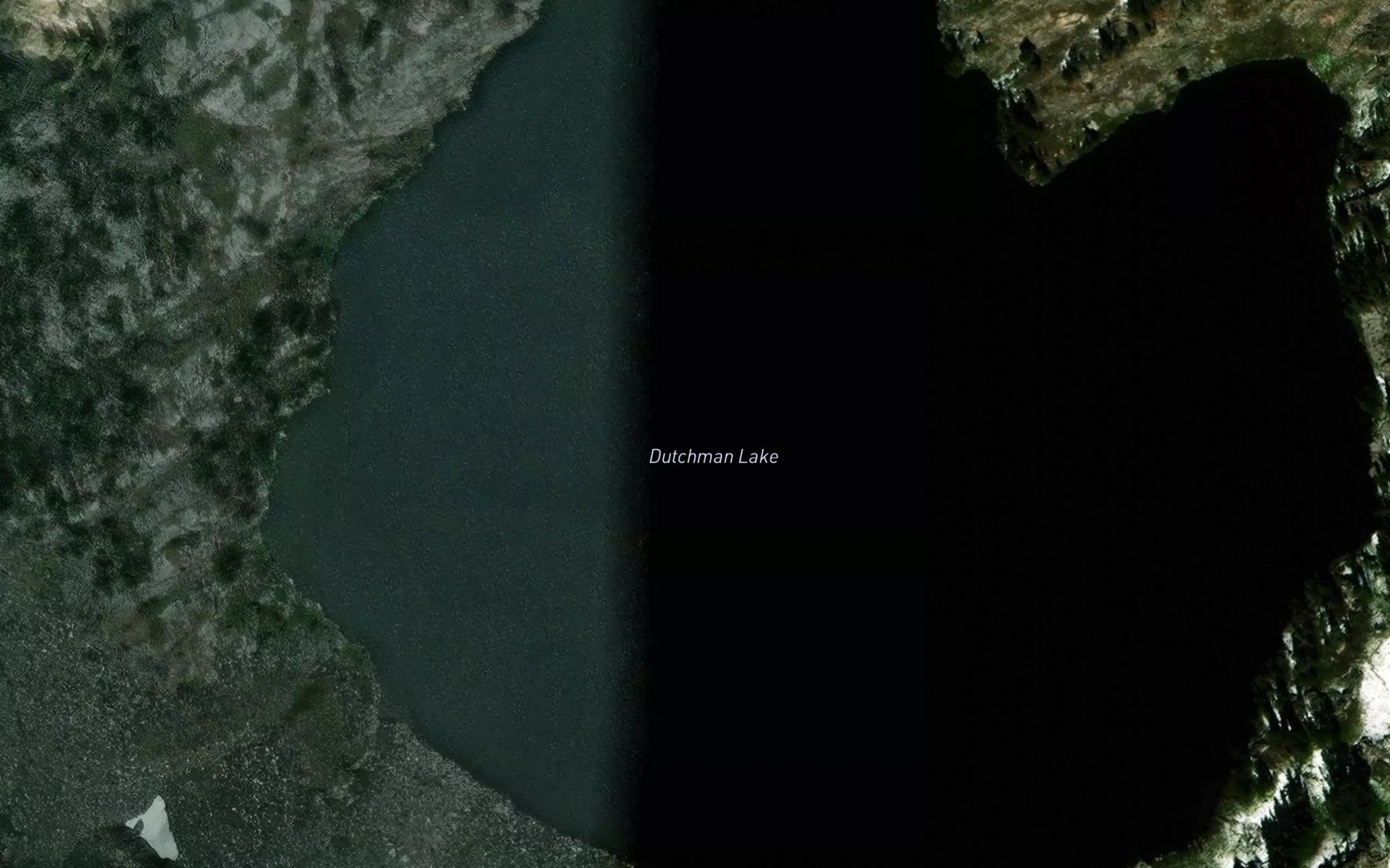 Satellite map of the Dutchman Lake