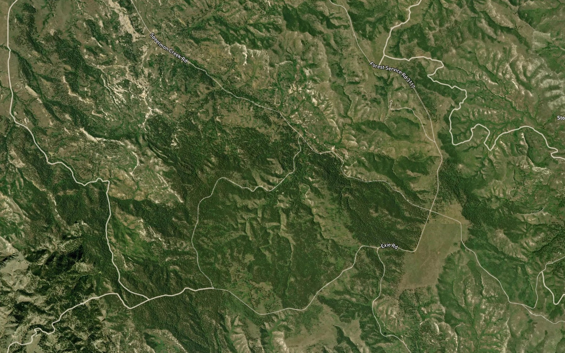 Satellite map of the Icebox Spring