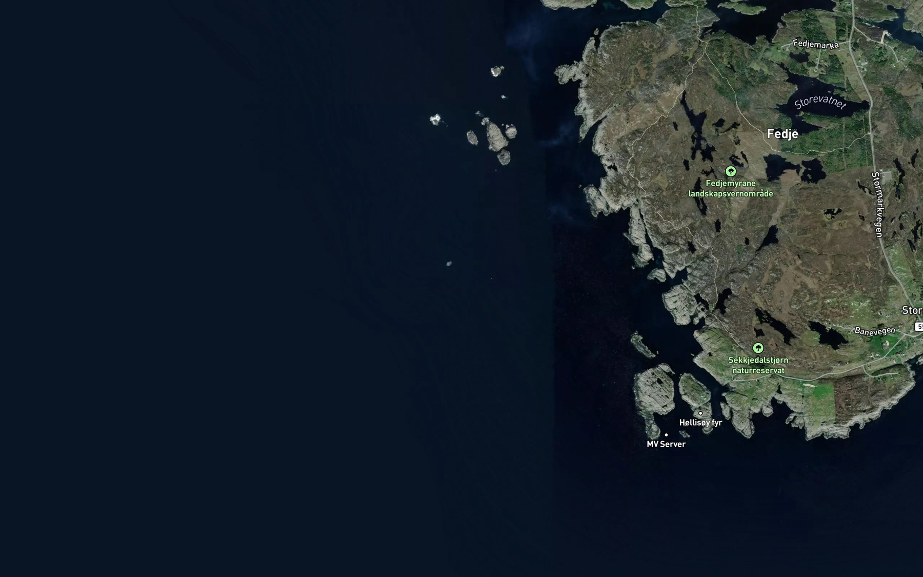 Satellite map of the Fedjebaen