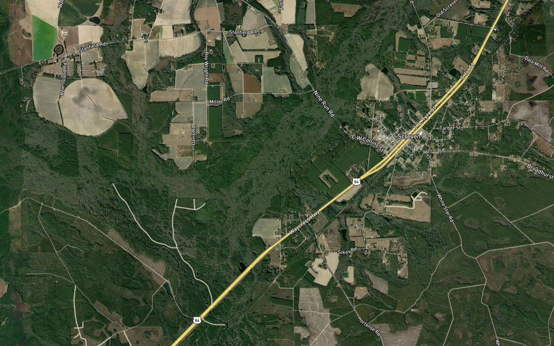 Satellite map of the Reedy Creek