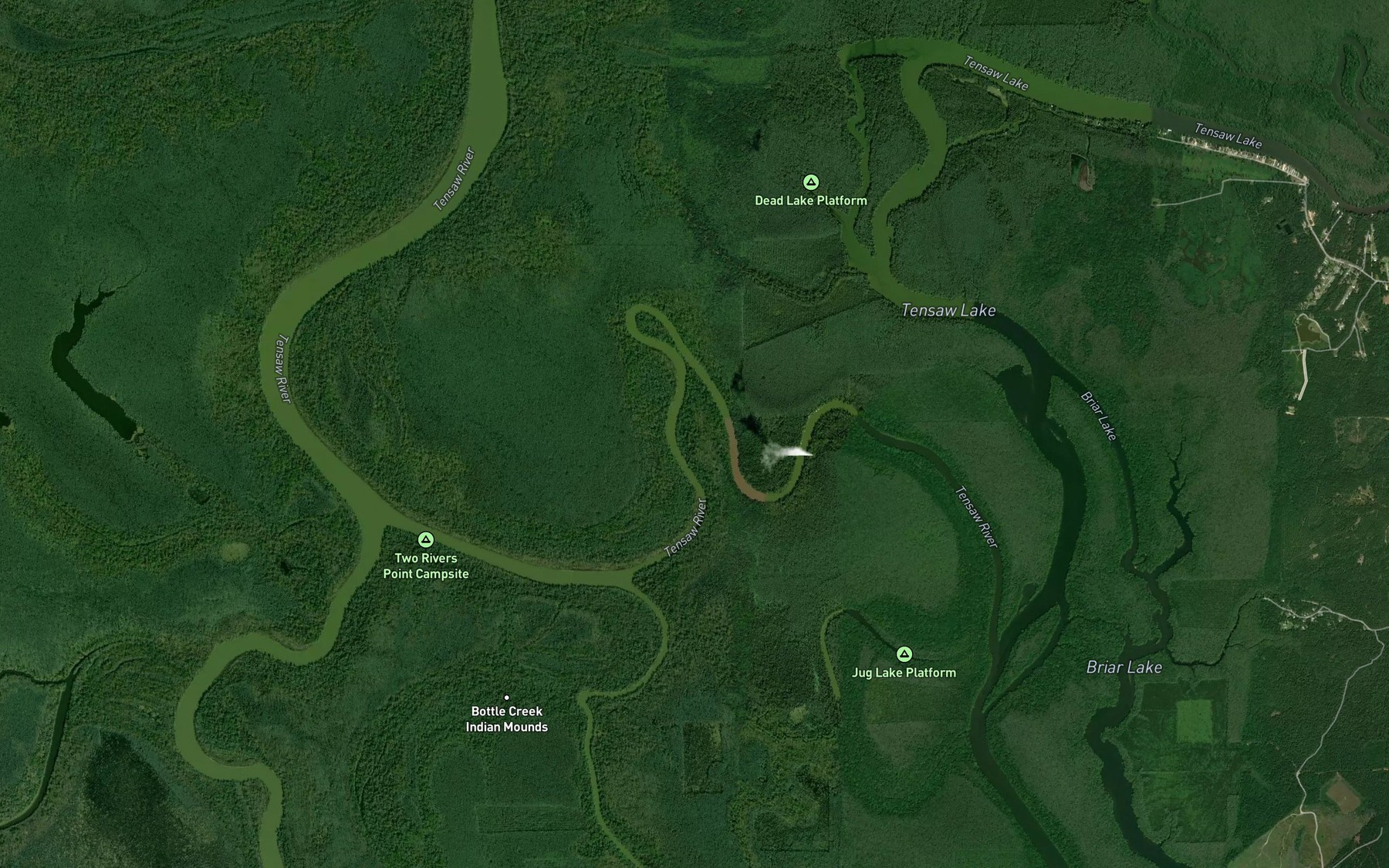 Satellite map of the Devils Bend