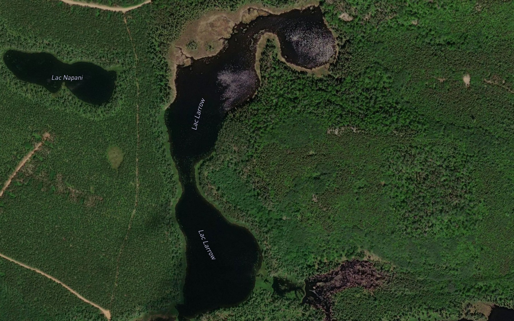 Satellite map of the Lac Larrow