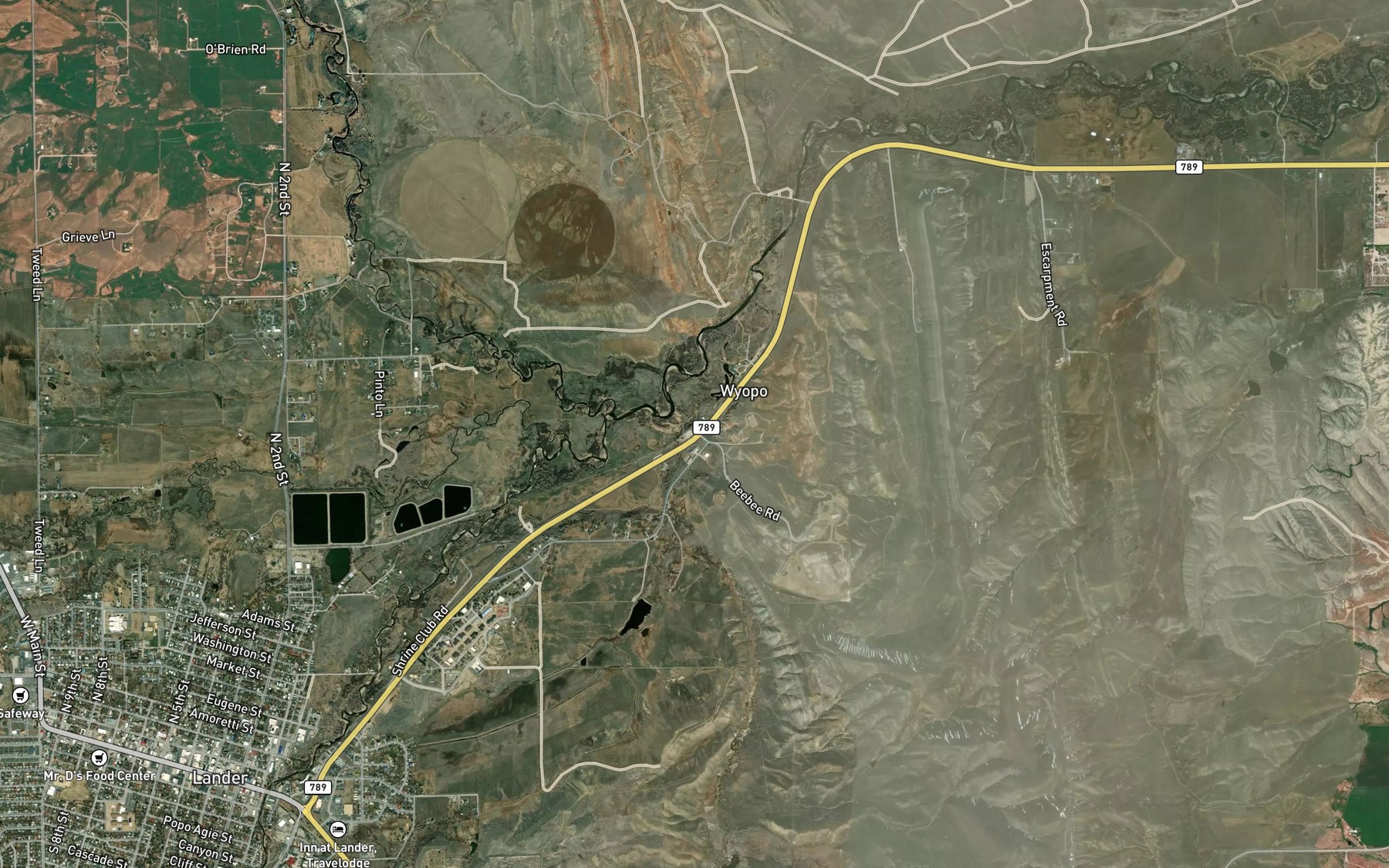 Satellite map of the Smith Creek