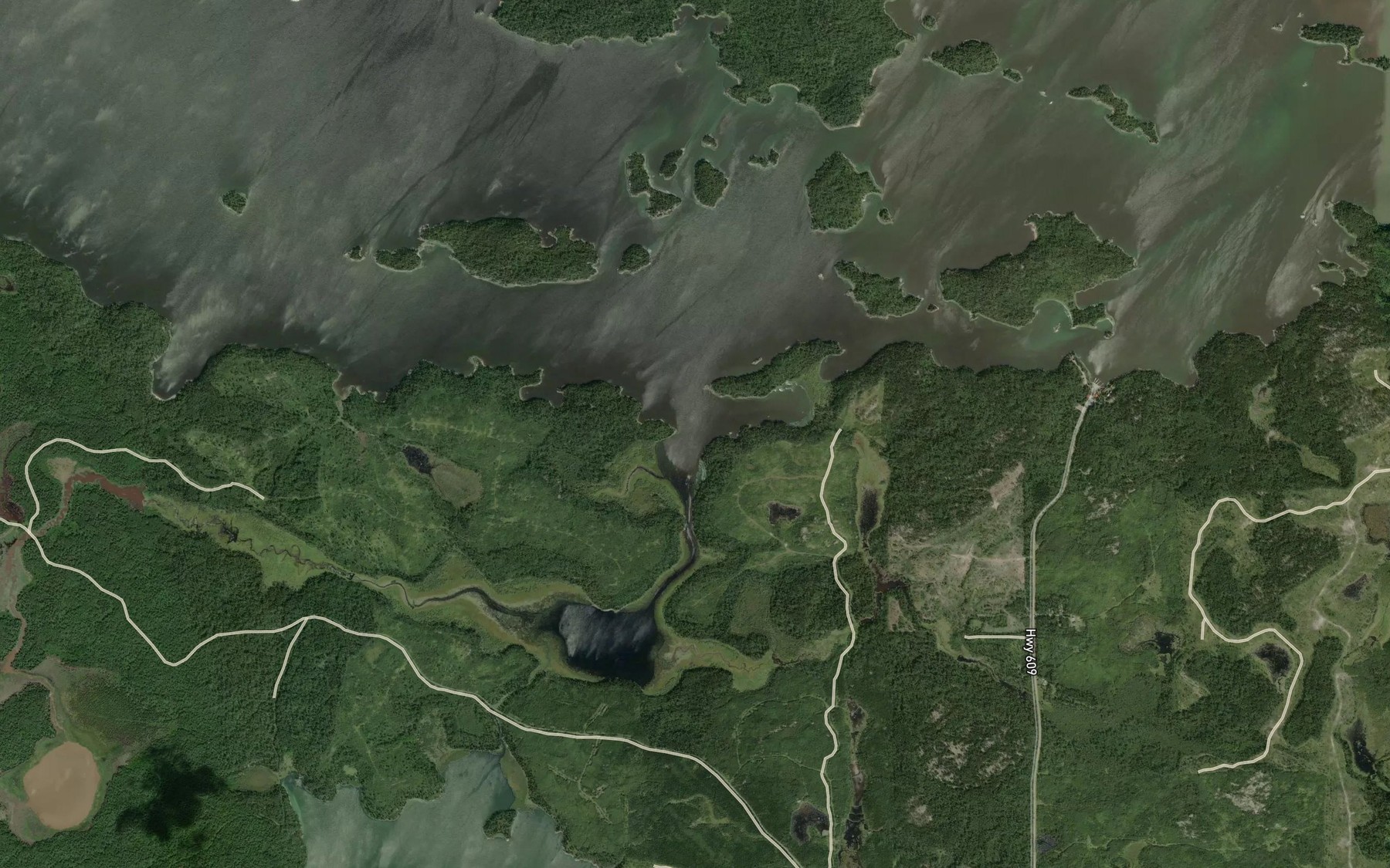 Satellite map of the Hay Marsh Bay