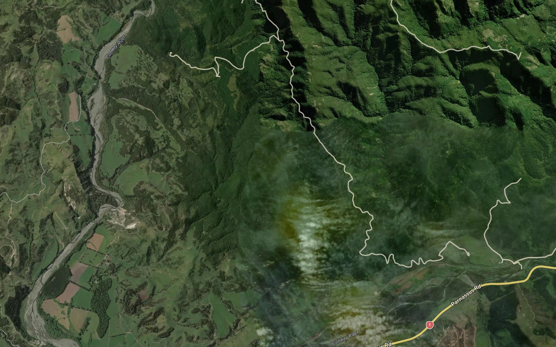 Satellite map of the Mick Stream