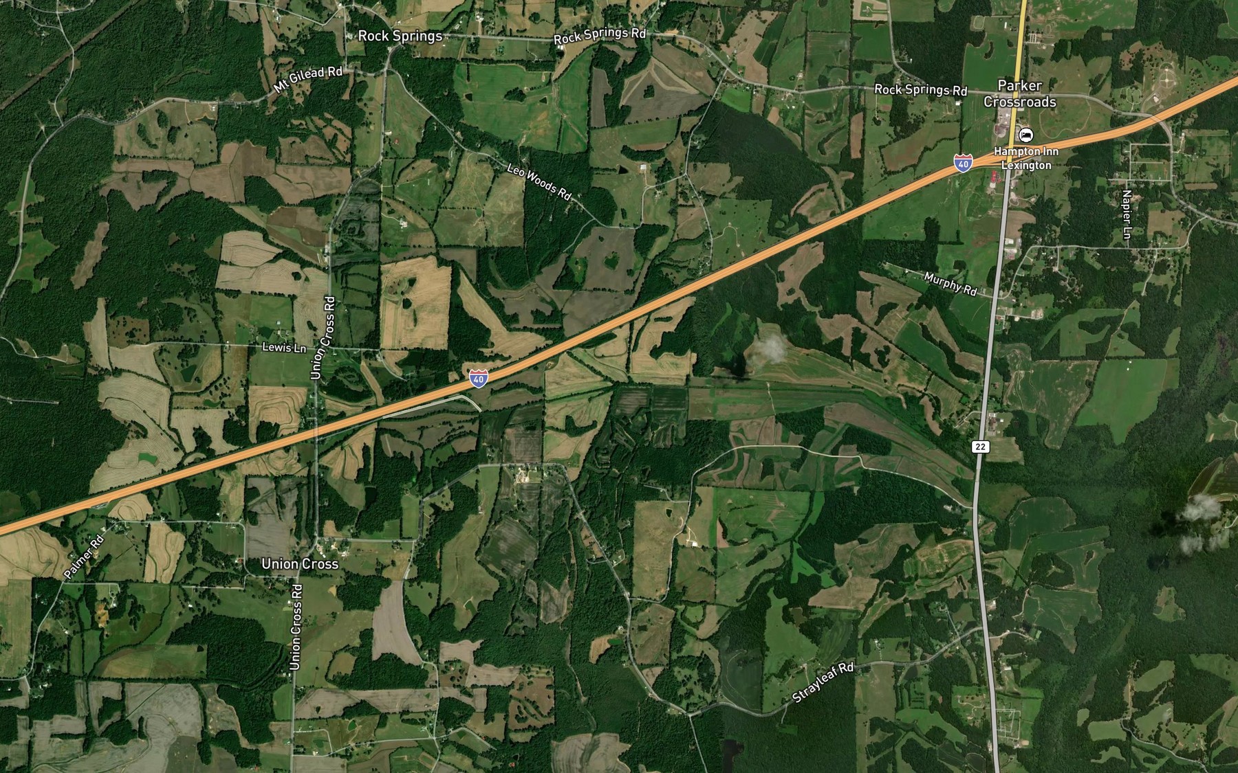 Satellite map of the South Fork Big Beaver Creek