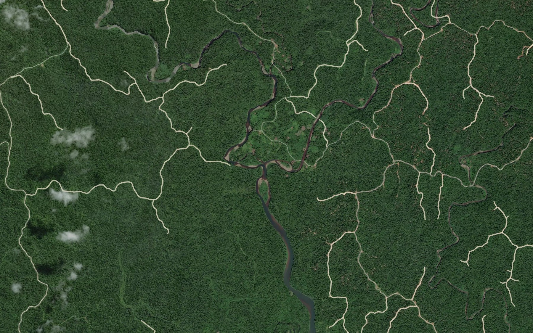 Satellite map of the East Branch Awio River