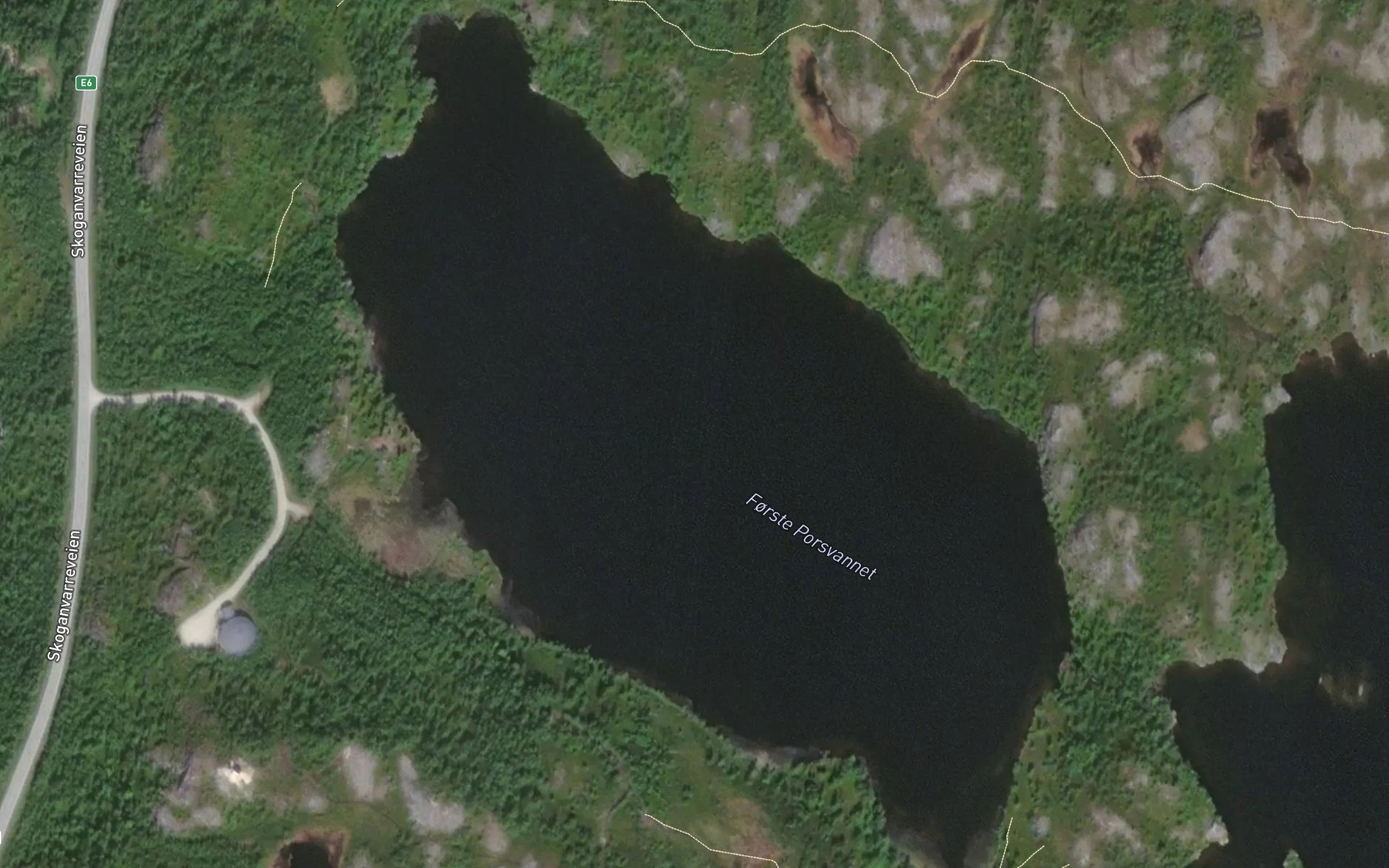 Satellite map of the 1.Porsvatn