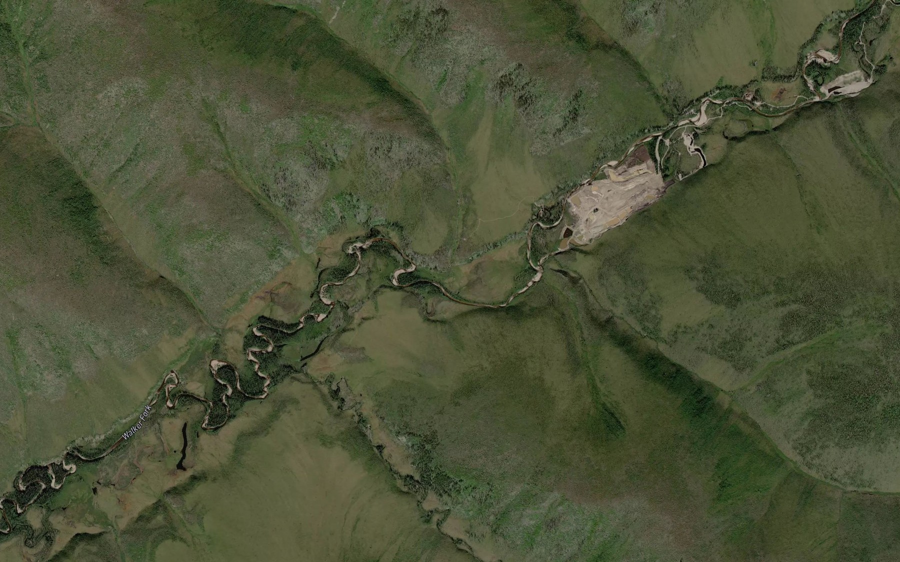 Satellite map of the Thompson Creek