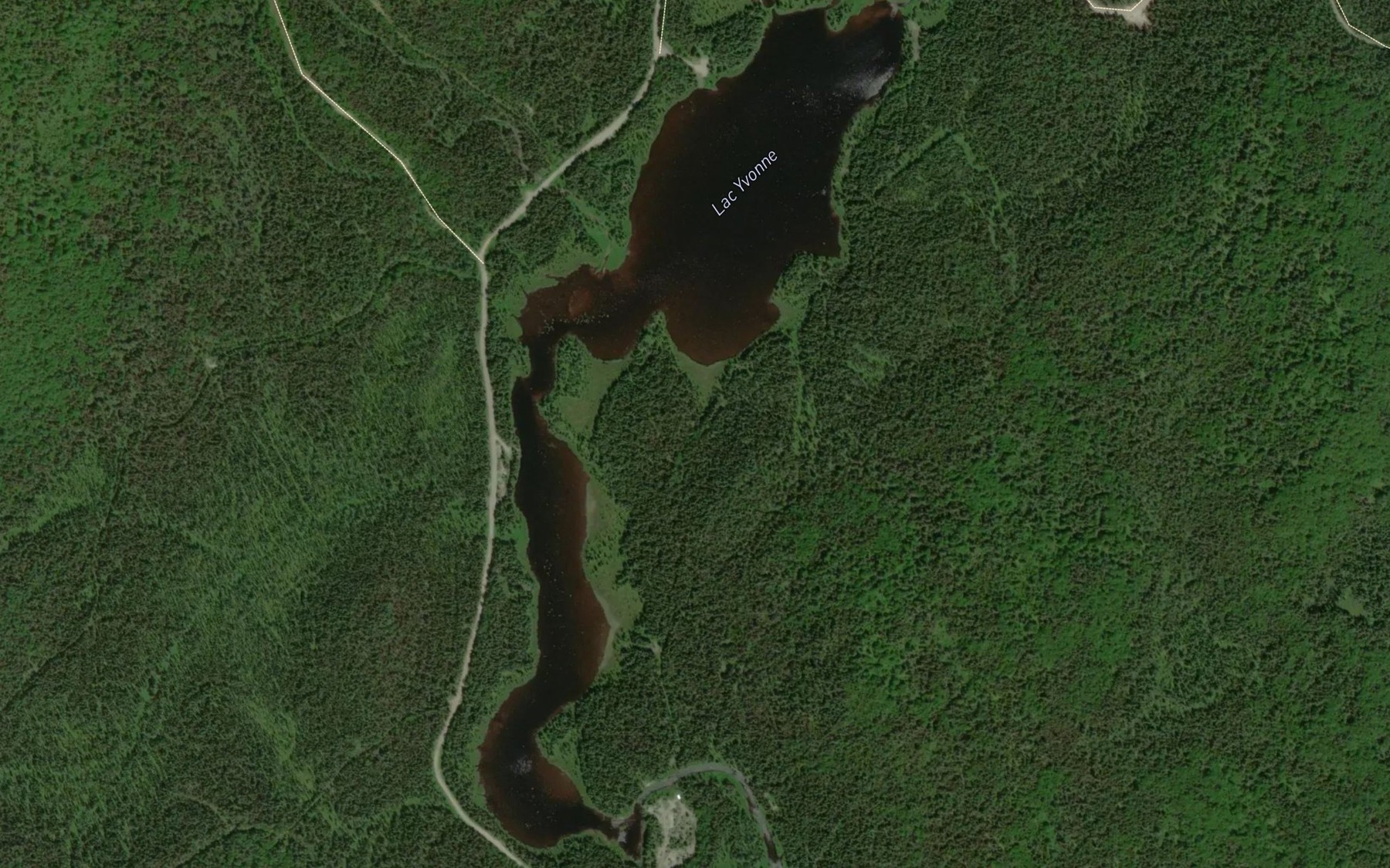 Satellite map of the Lac Yvonne