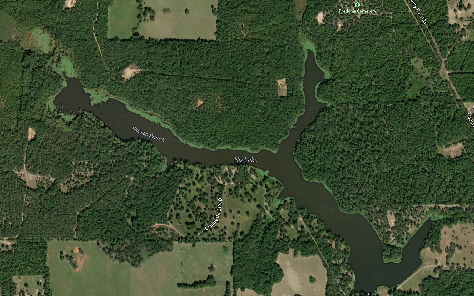 Satellite map of the Nix Lake