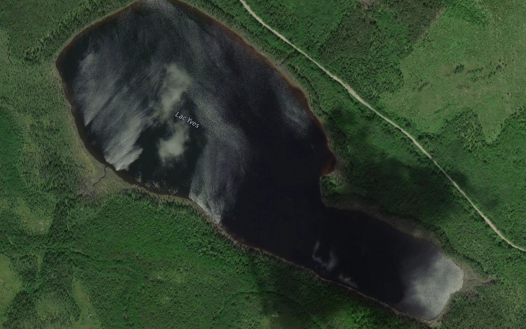 Satellite map of the Lac Yves