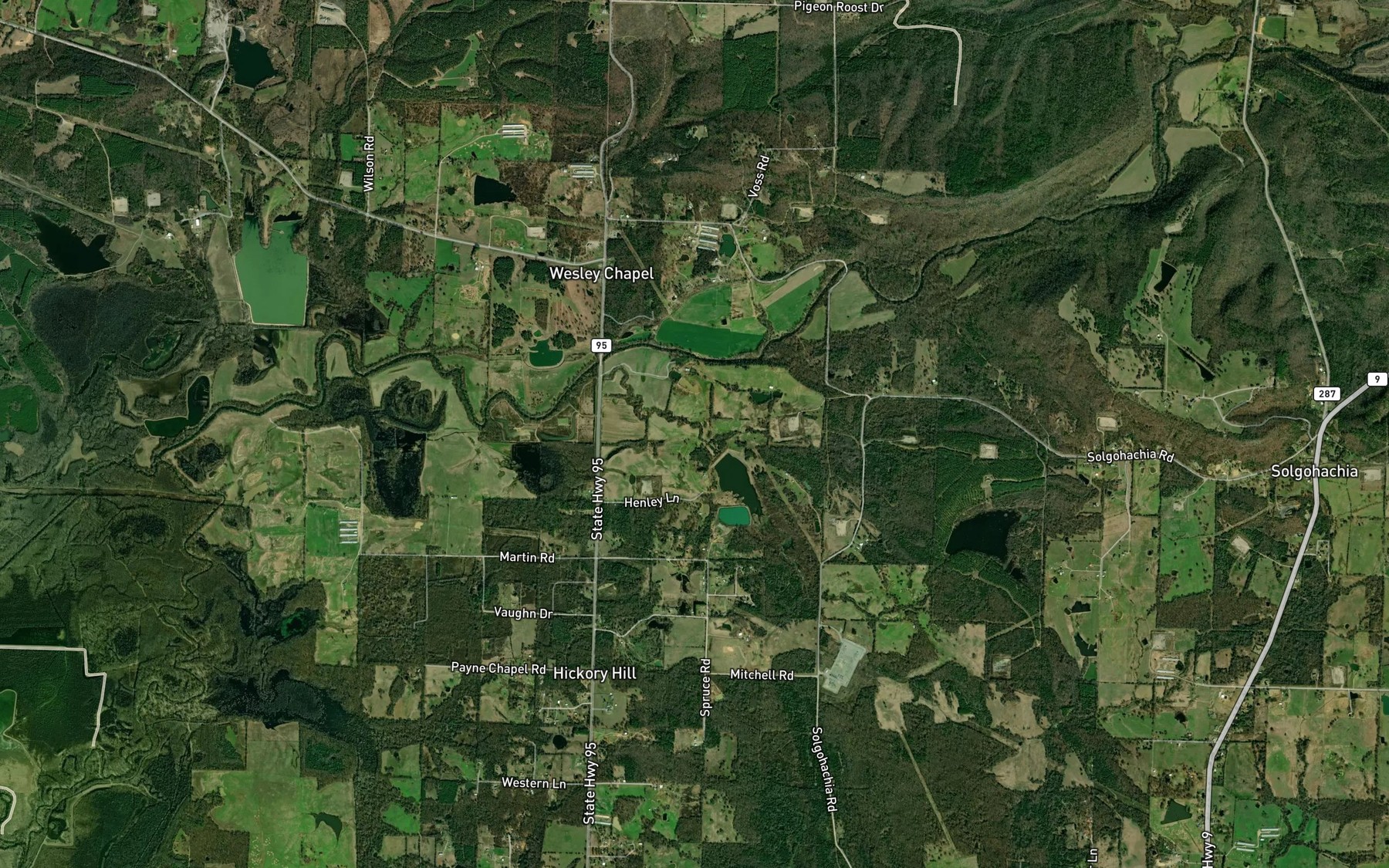 Satellite map of the East Fork Point Remove Site Ten Reservoir