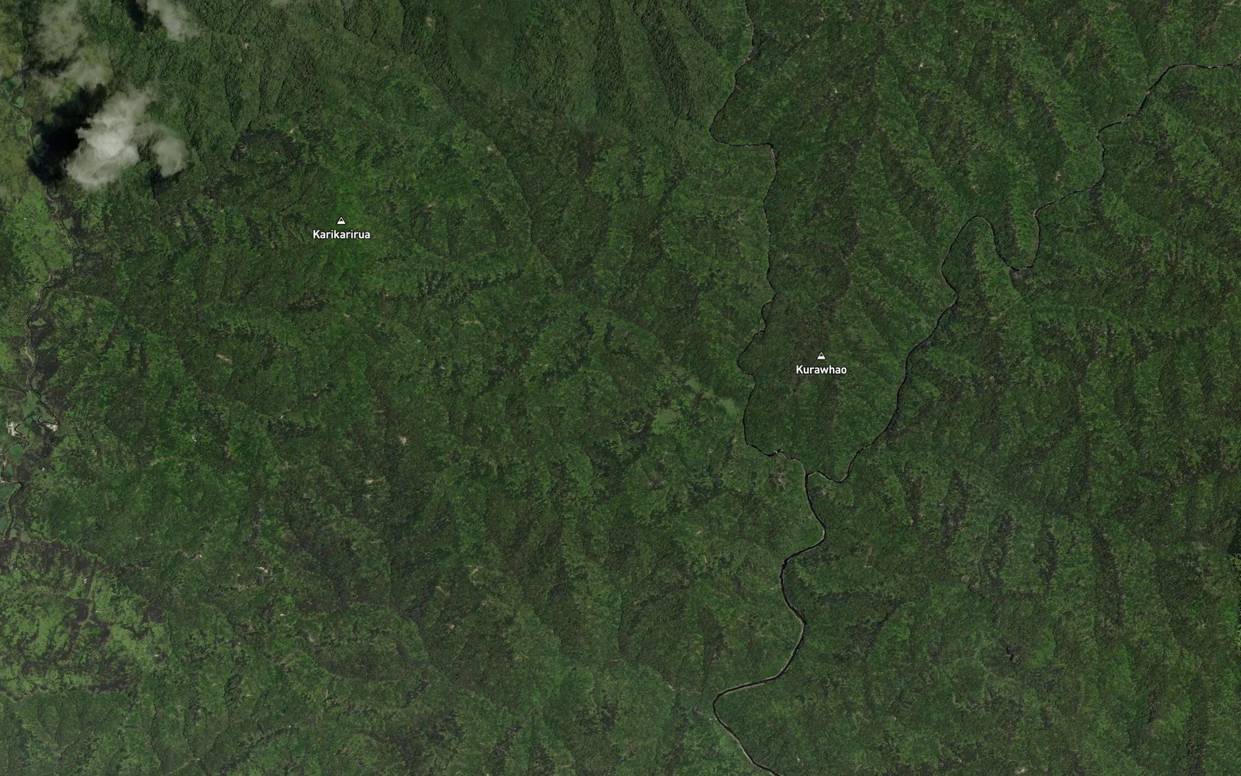 Satellite map of the Terereohaupa Falls