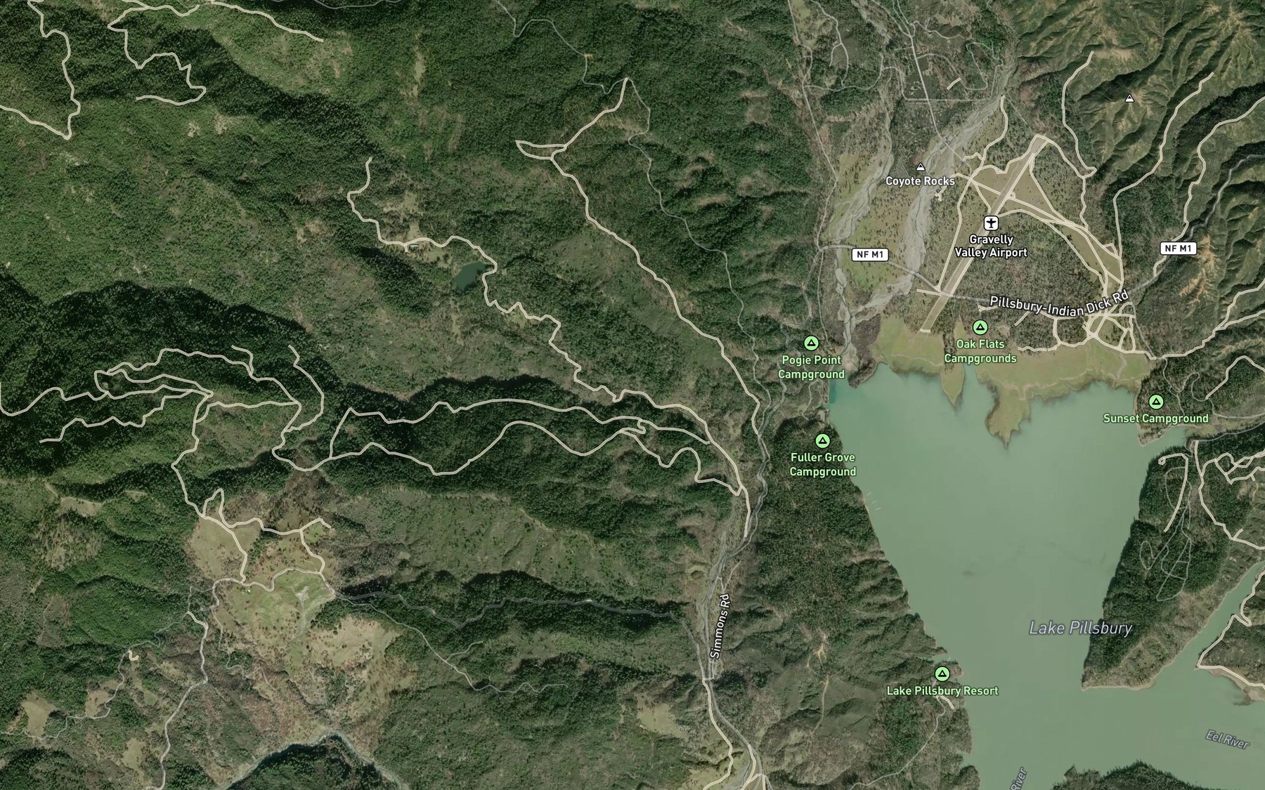 Satellite map of the Welch Creek