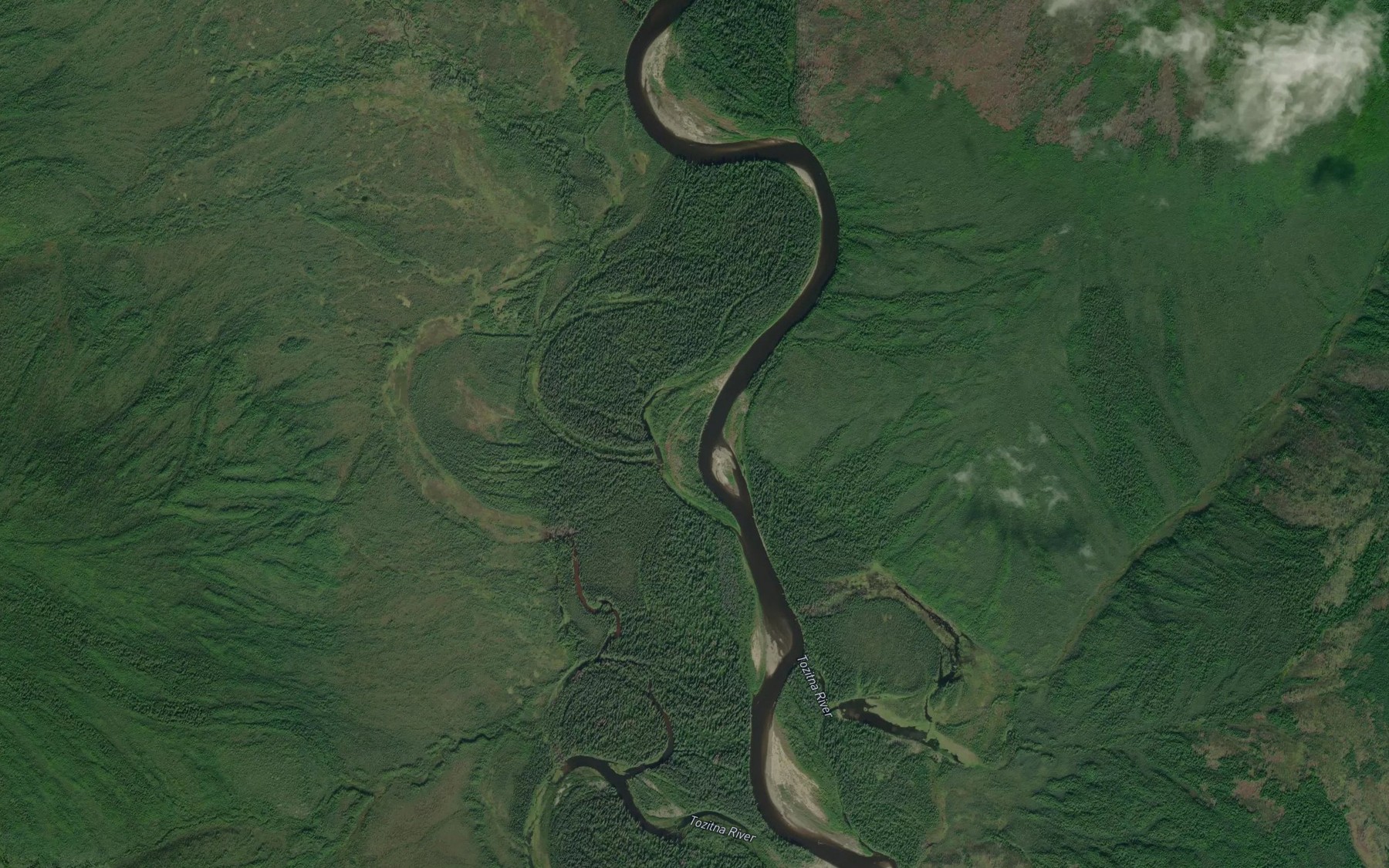 Satellite map of the Bluebell Creek