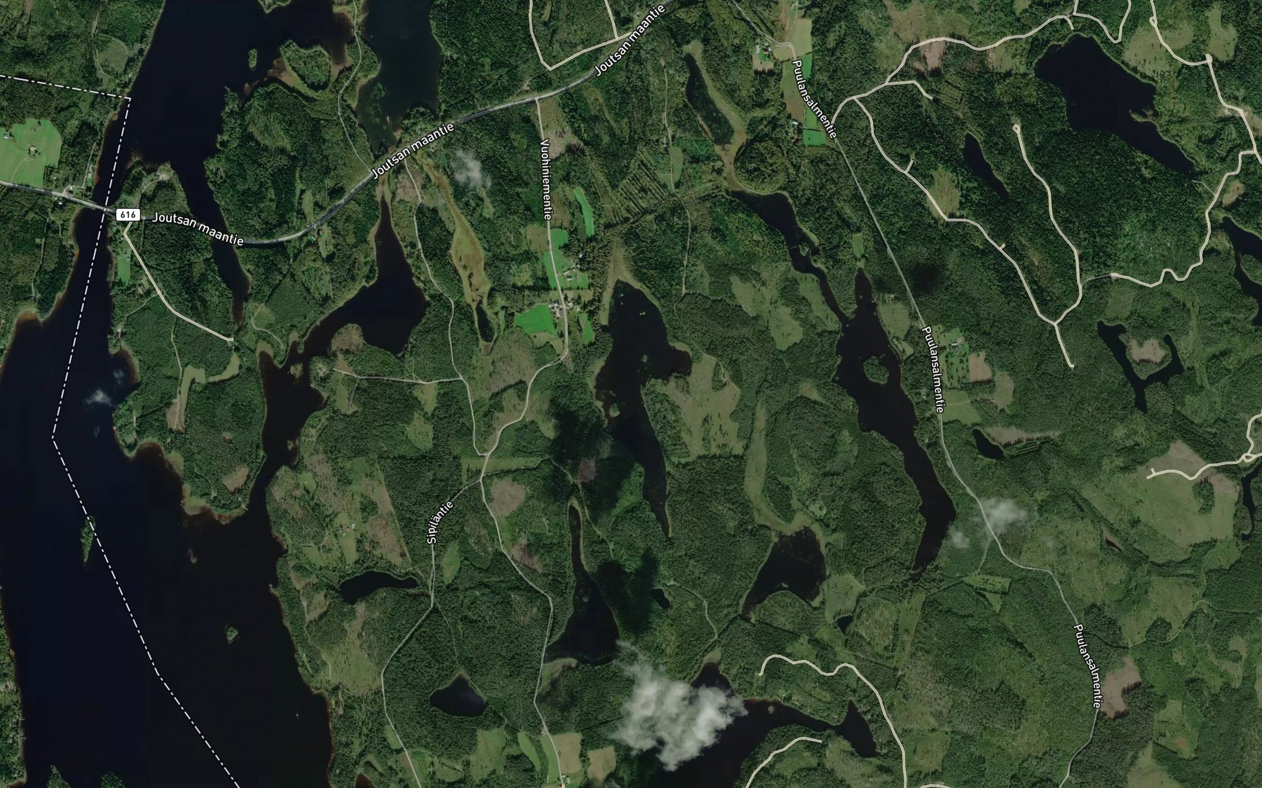 Satellite map of the Valkeislampi