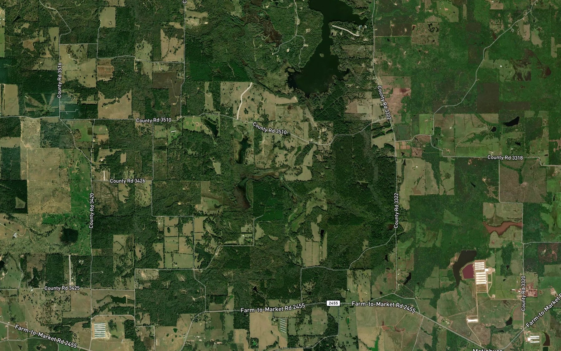 Satellite map of the Spencer Lake