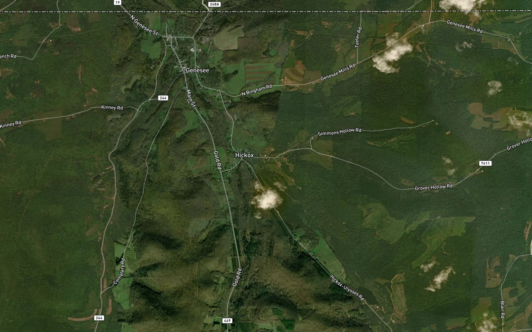 Satellite map of the Cotton Brook