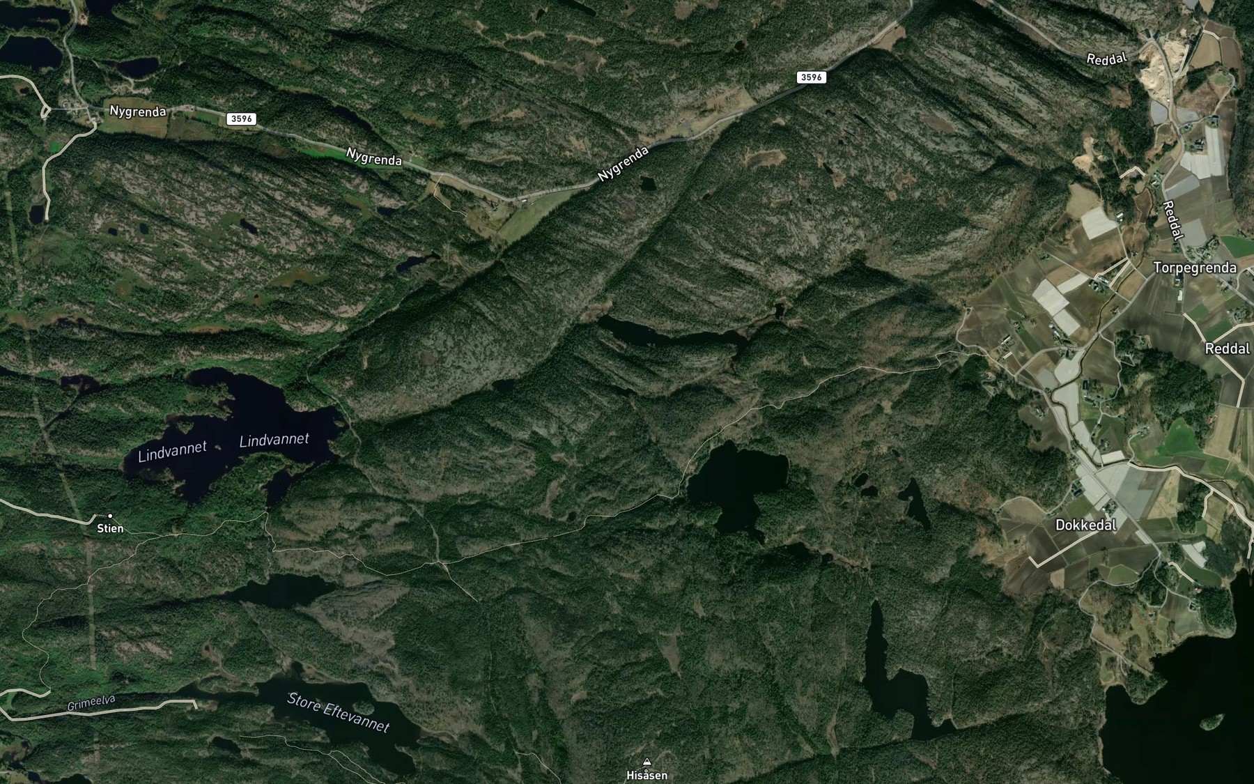Satellite map of the Styggedalstjenn