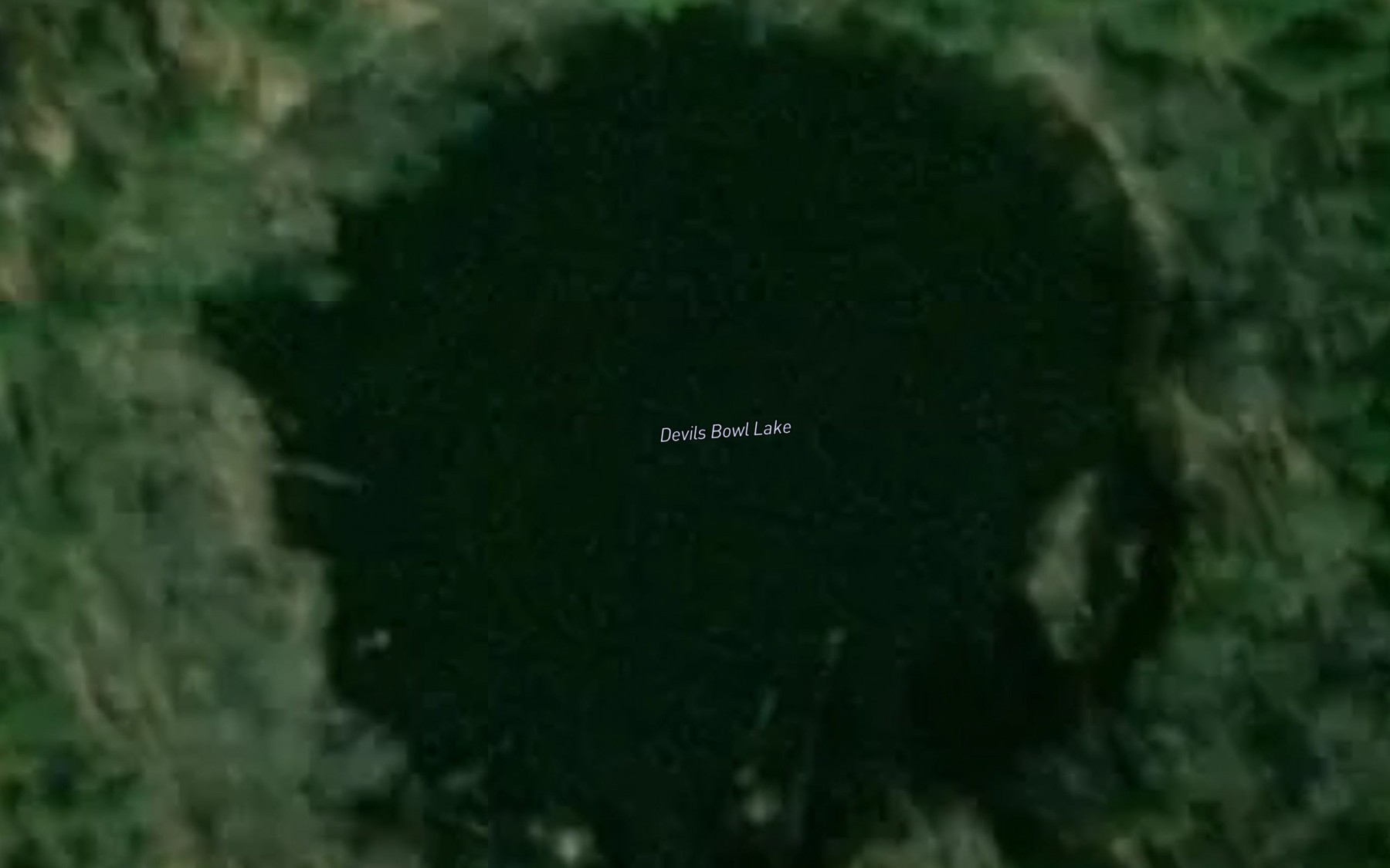 Satellite map of the Devils Bowl Lake