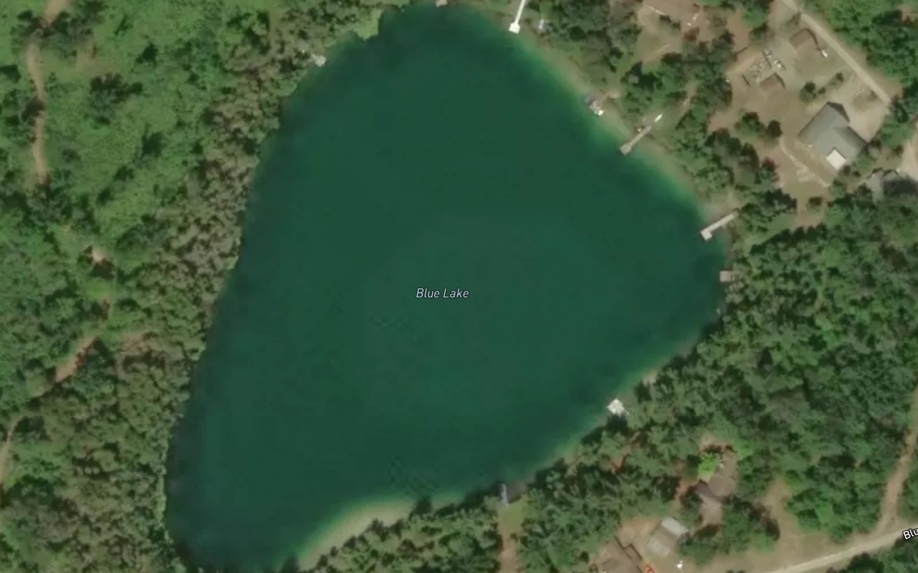Satellite map of the Blue Lake