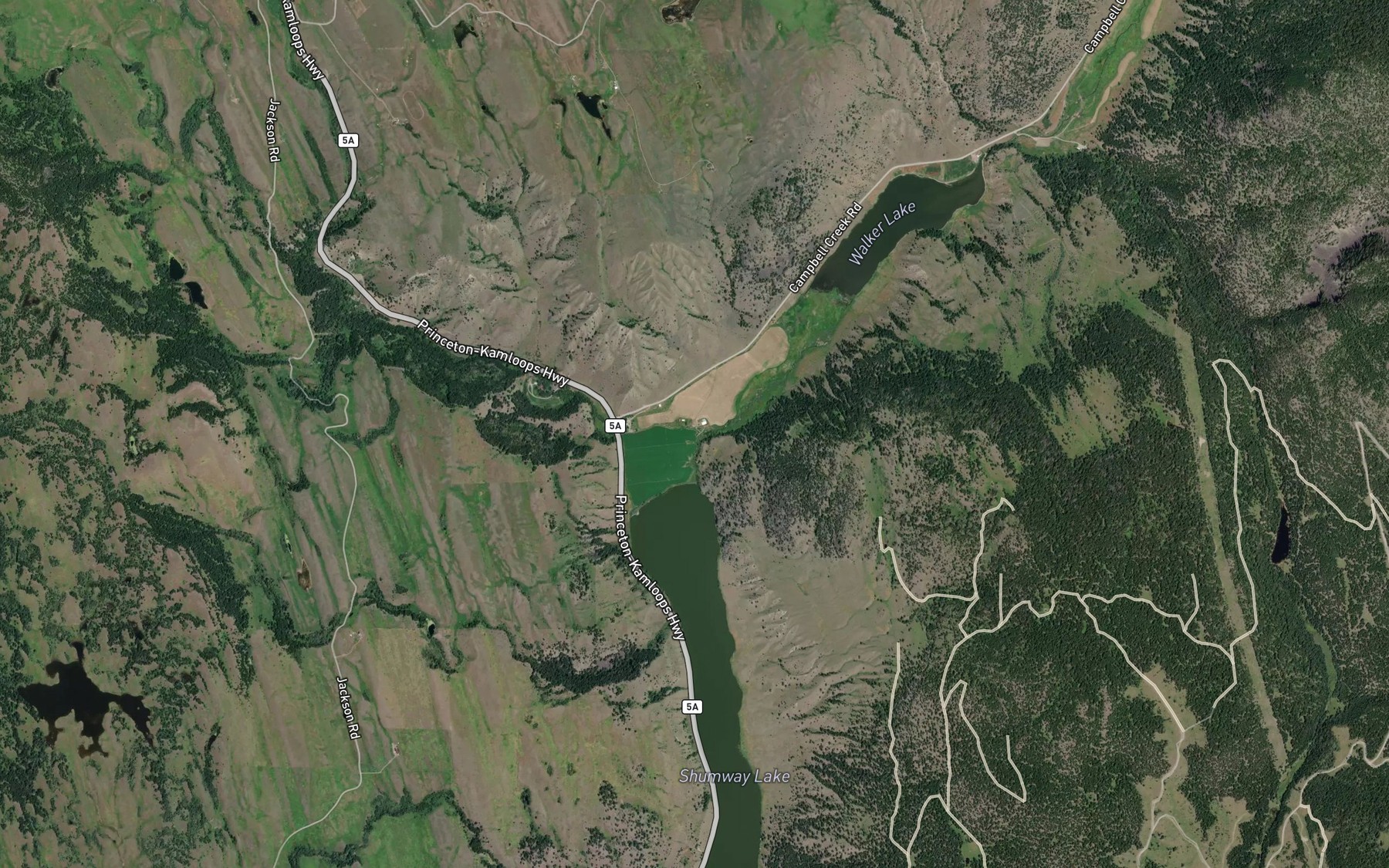 Satellite map of the Anderson Creek