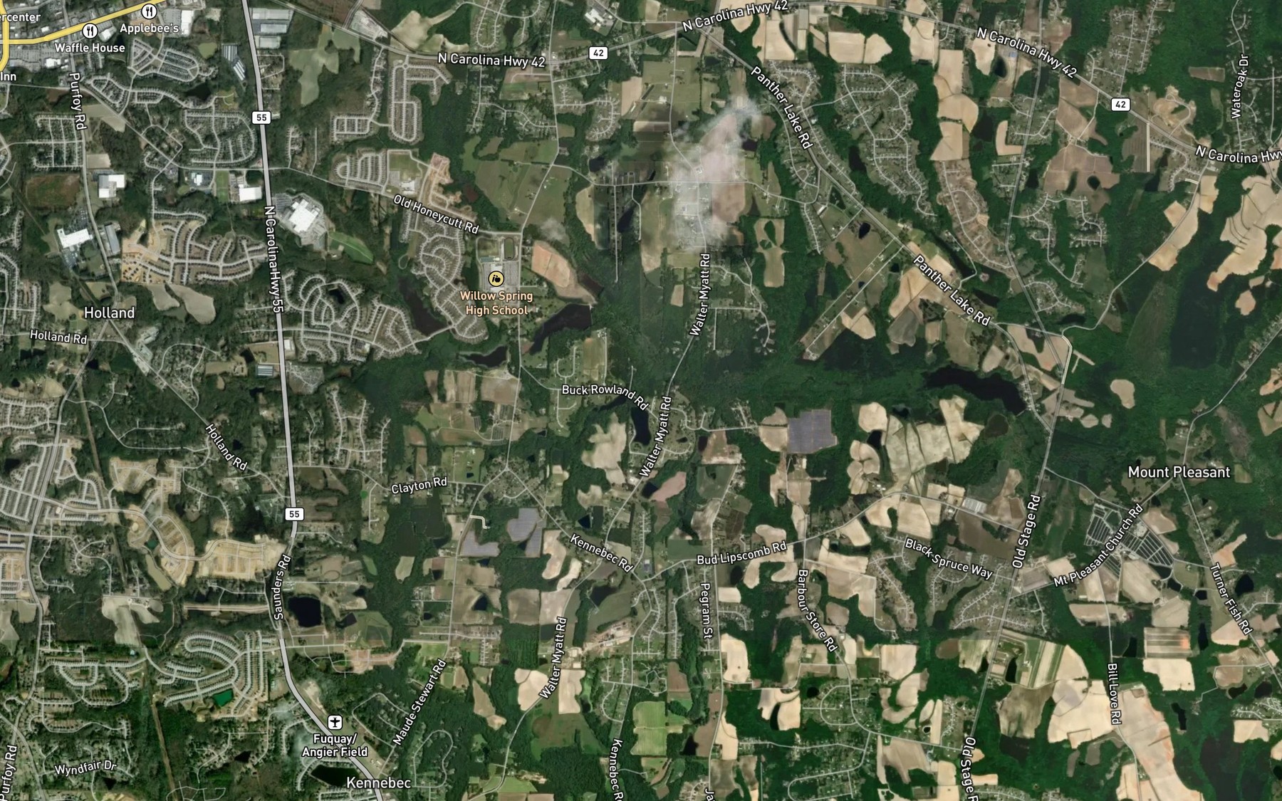 Satellite map of the W I Rowland Pond