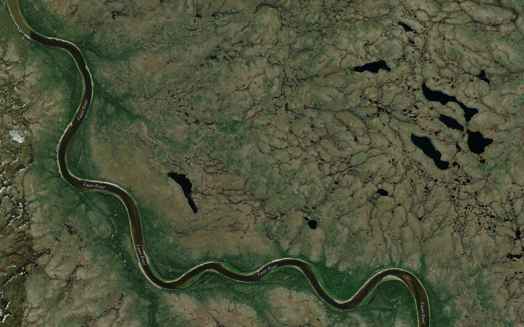 Satellite map of the Burning River