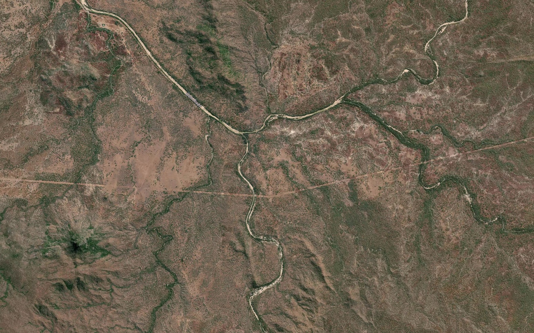 Satellite map of the Simon Creek