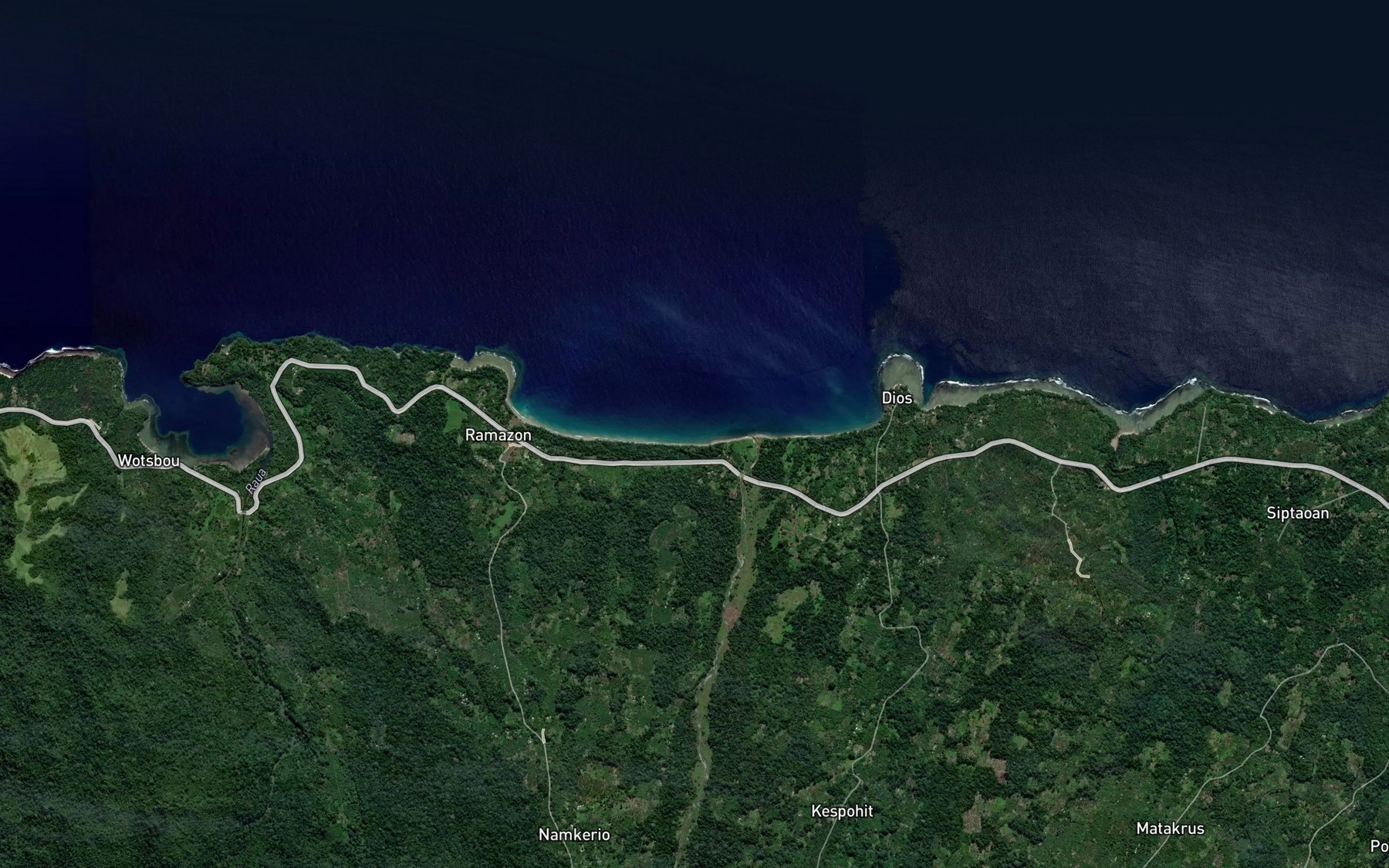 Satellite map of the Palmers Cove