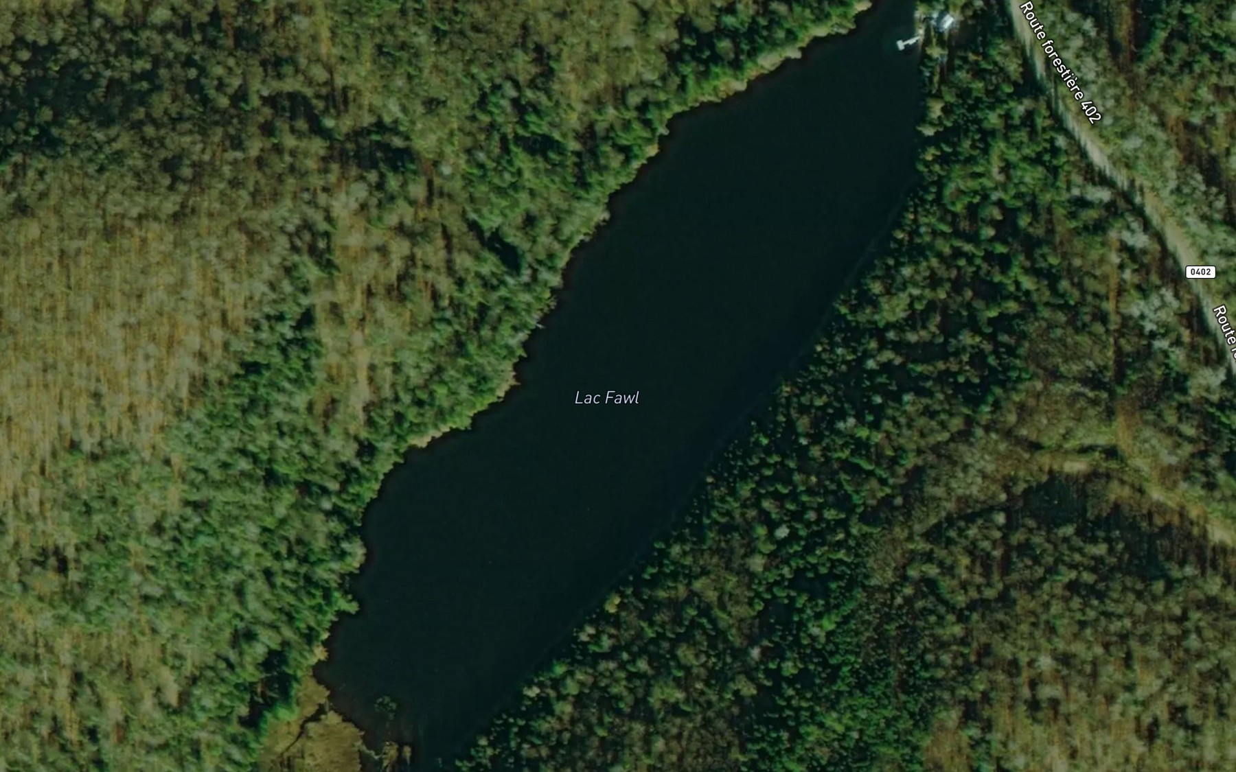 Satellite map of the Lac Fawl