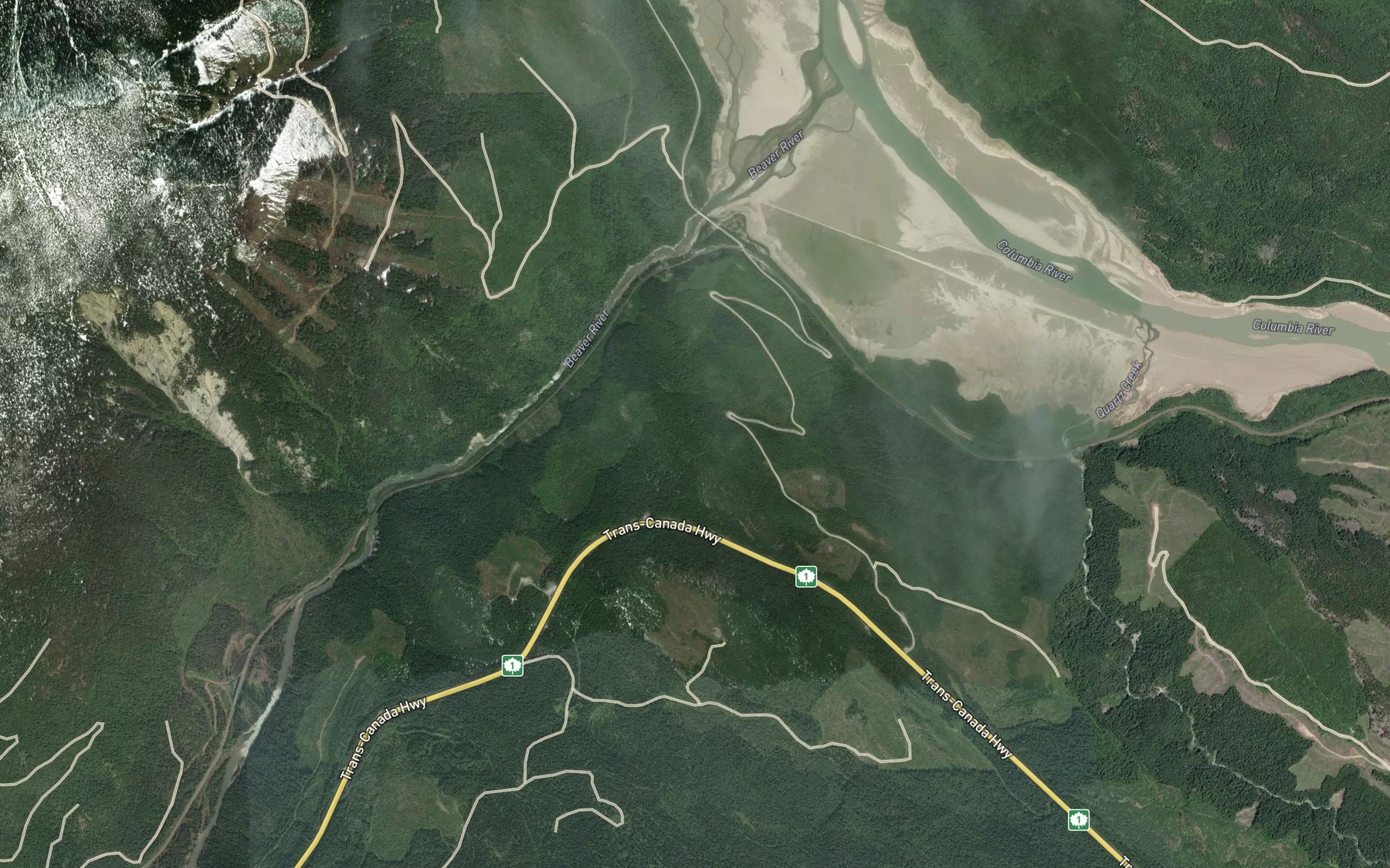 Satellite map of the Beaver Bay