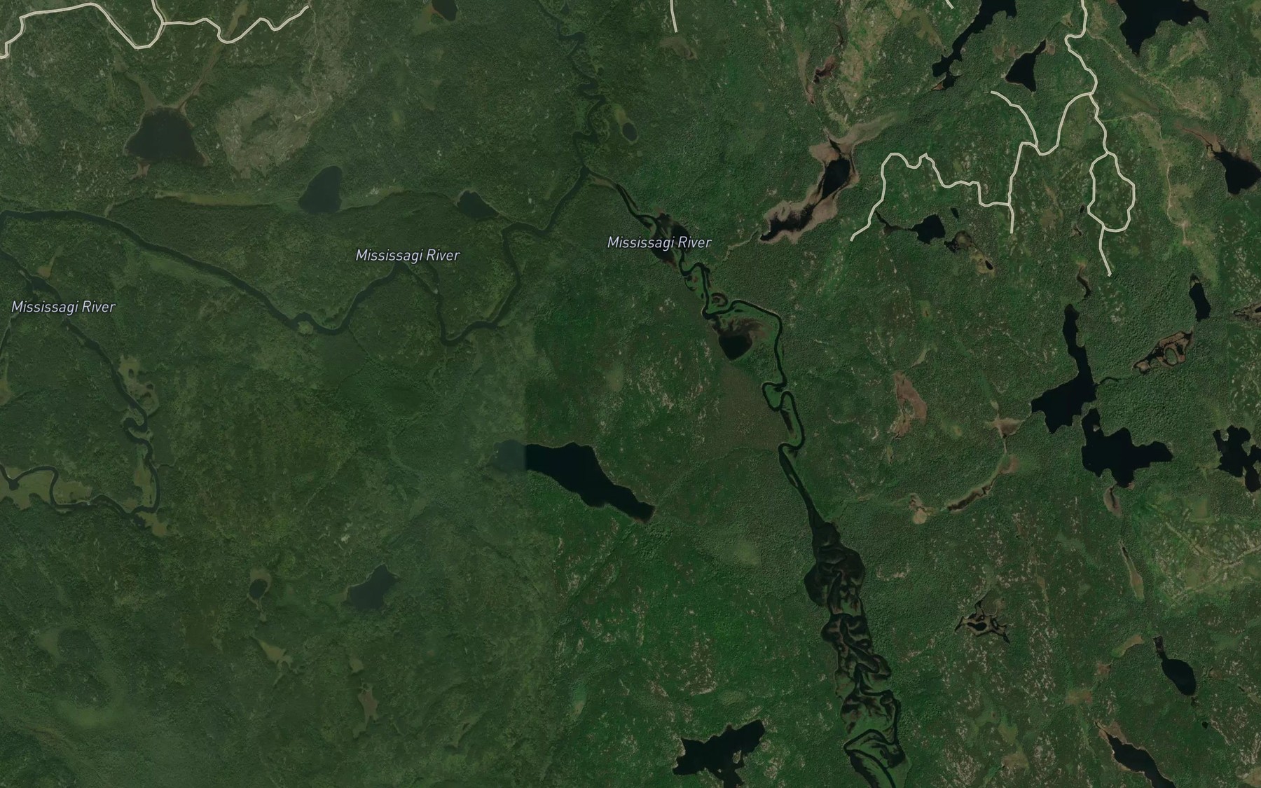 Satellite map of the Abinette River