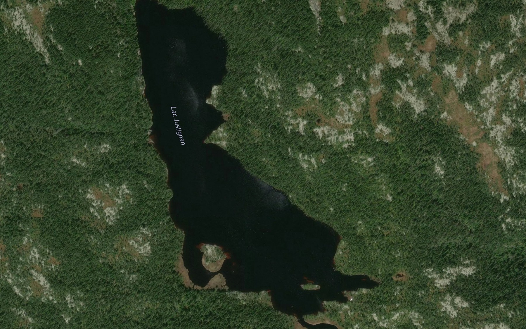Satellite map of the Lac Justignan