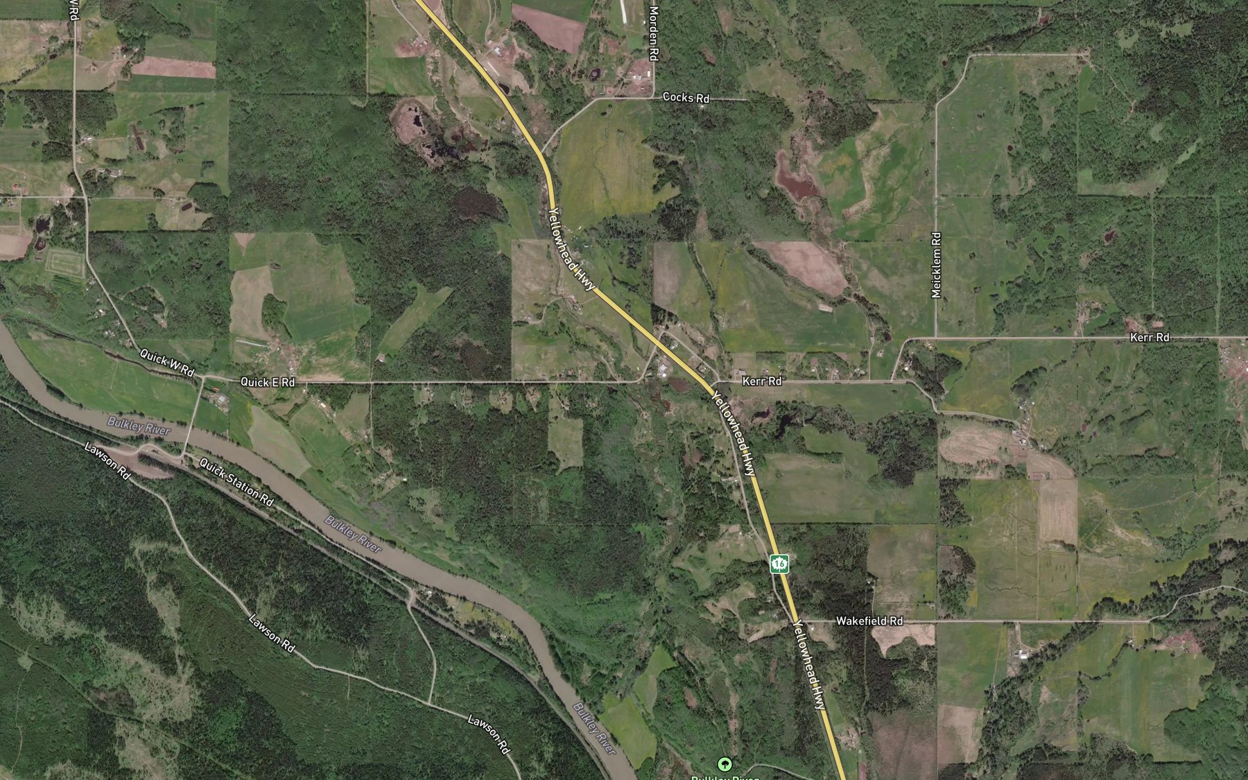 Satellite map of the Lemieux Creek