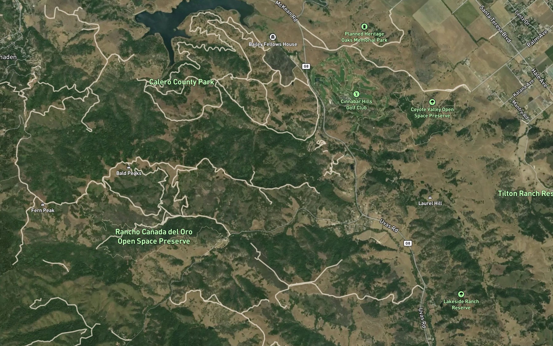 Satellite map of the Mud Springs