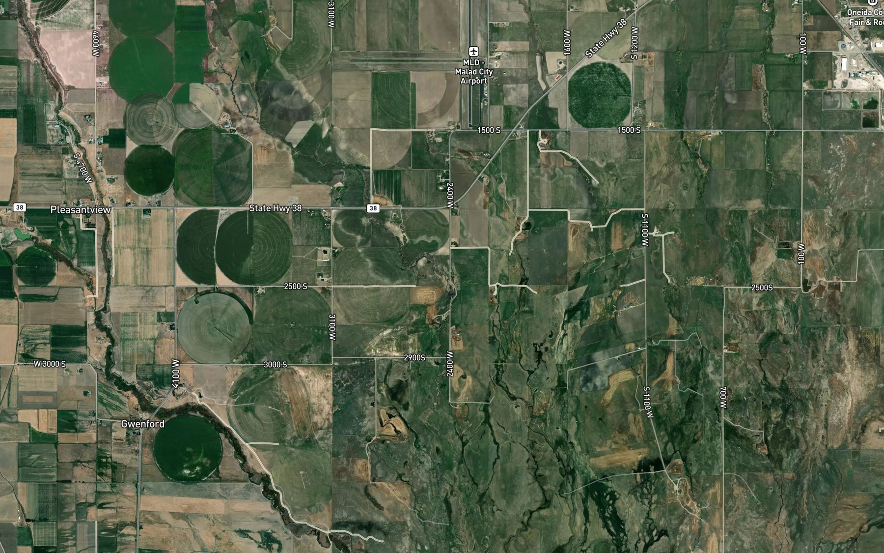 Satellite map of the Billy Snipe Reservoir