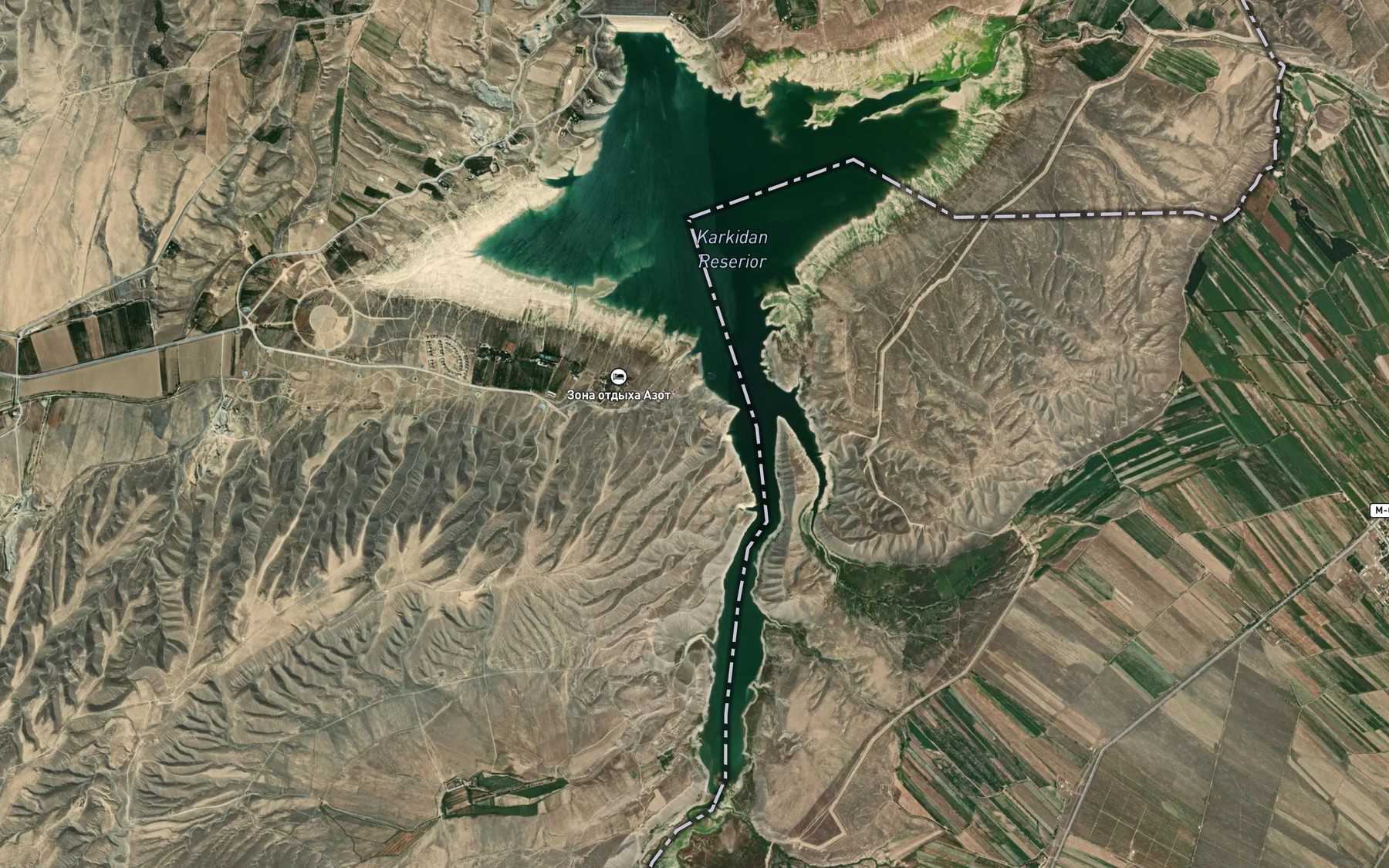 Satellite map of the Karkidanskoye Vodokhranilishche