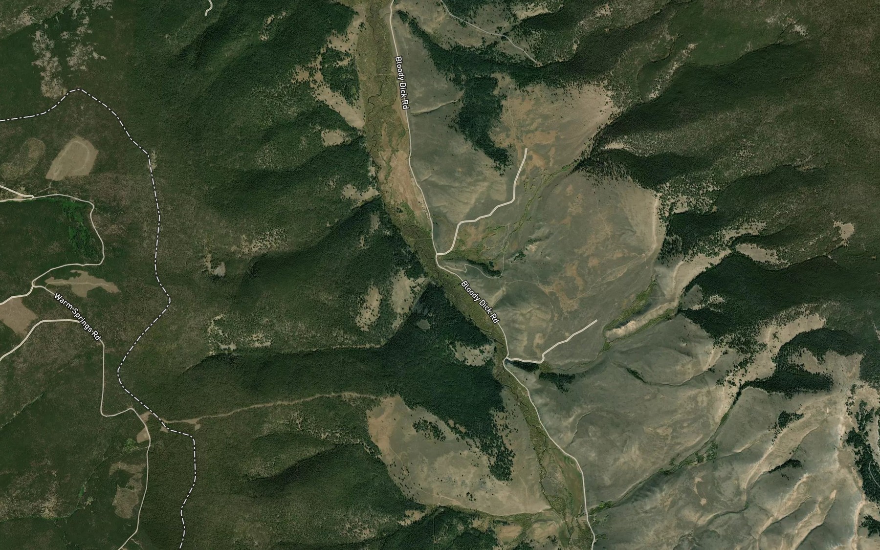 Satellite map of the West Terrell Creek