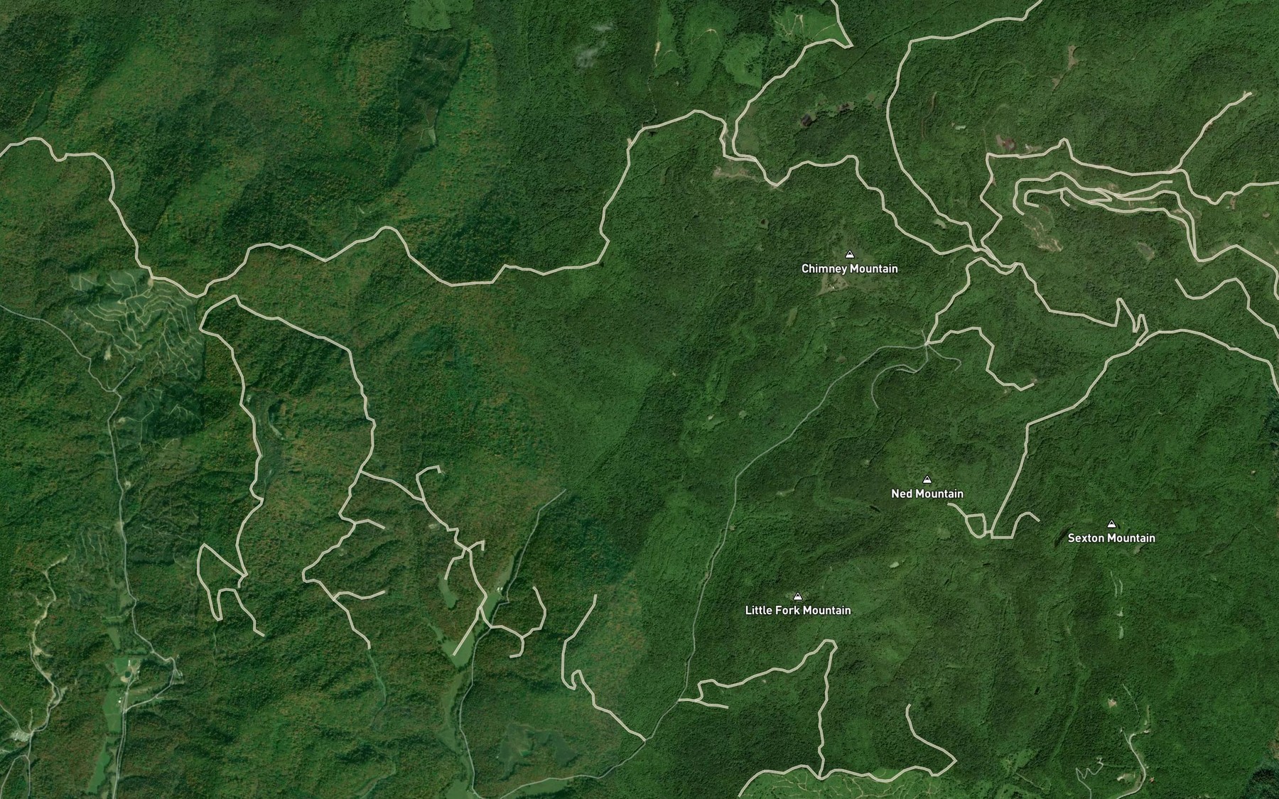 Satellite map of the Terry Branch