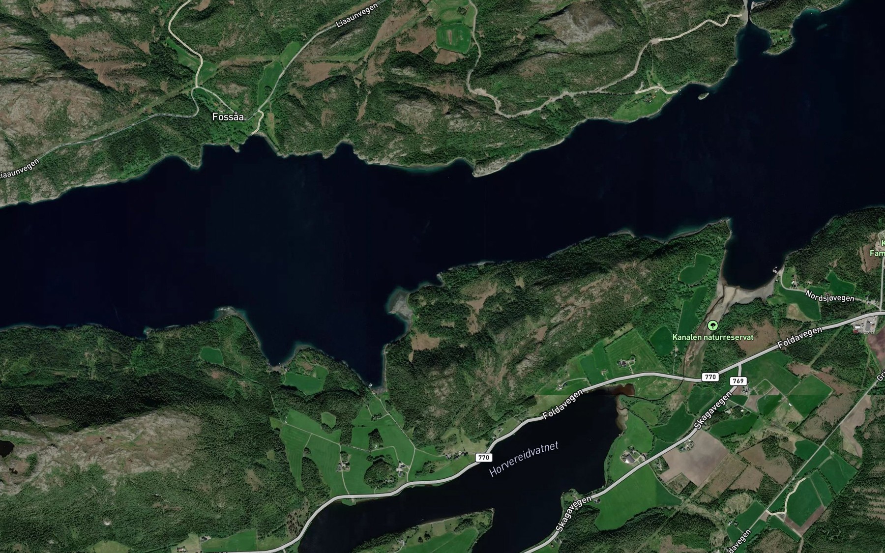 Satellite map of the Eldvikodden